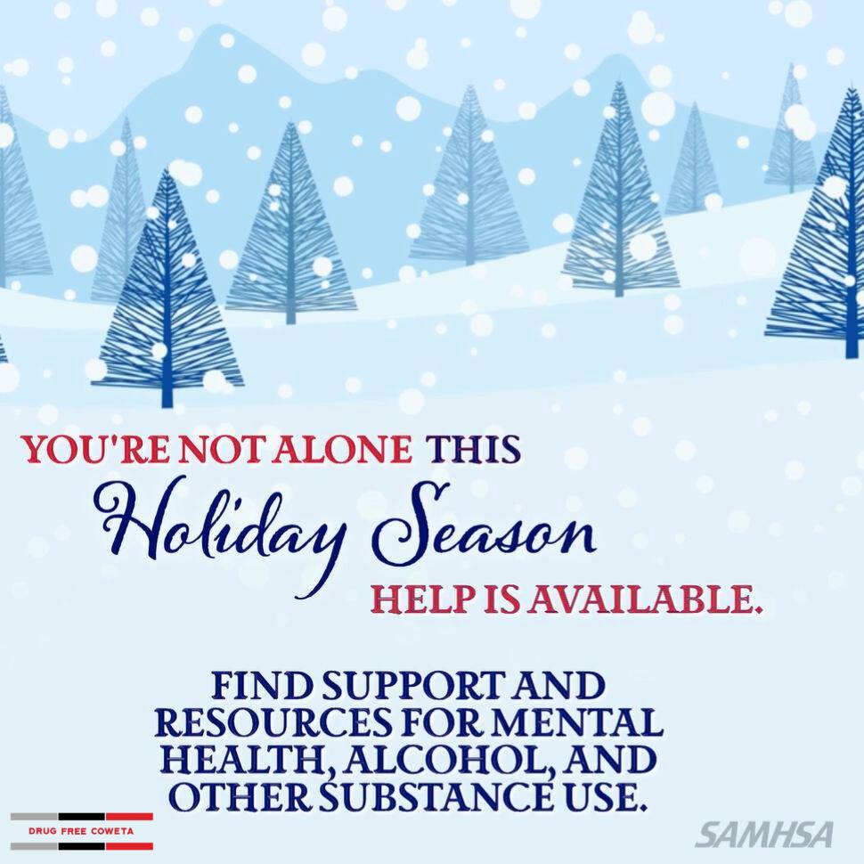 You are NOT alone!
The holidays can bring tough triggers for alcohol or other substance use, but you don’t have to face them alone. Help is available if you would like support with your recovery: samhsa.gov/find-help