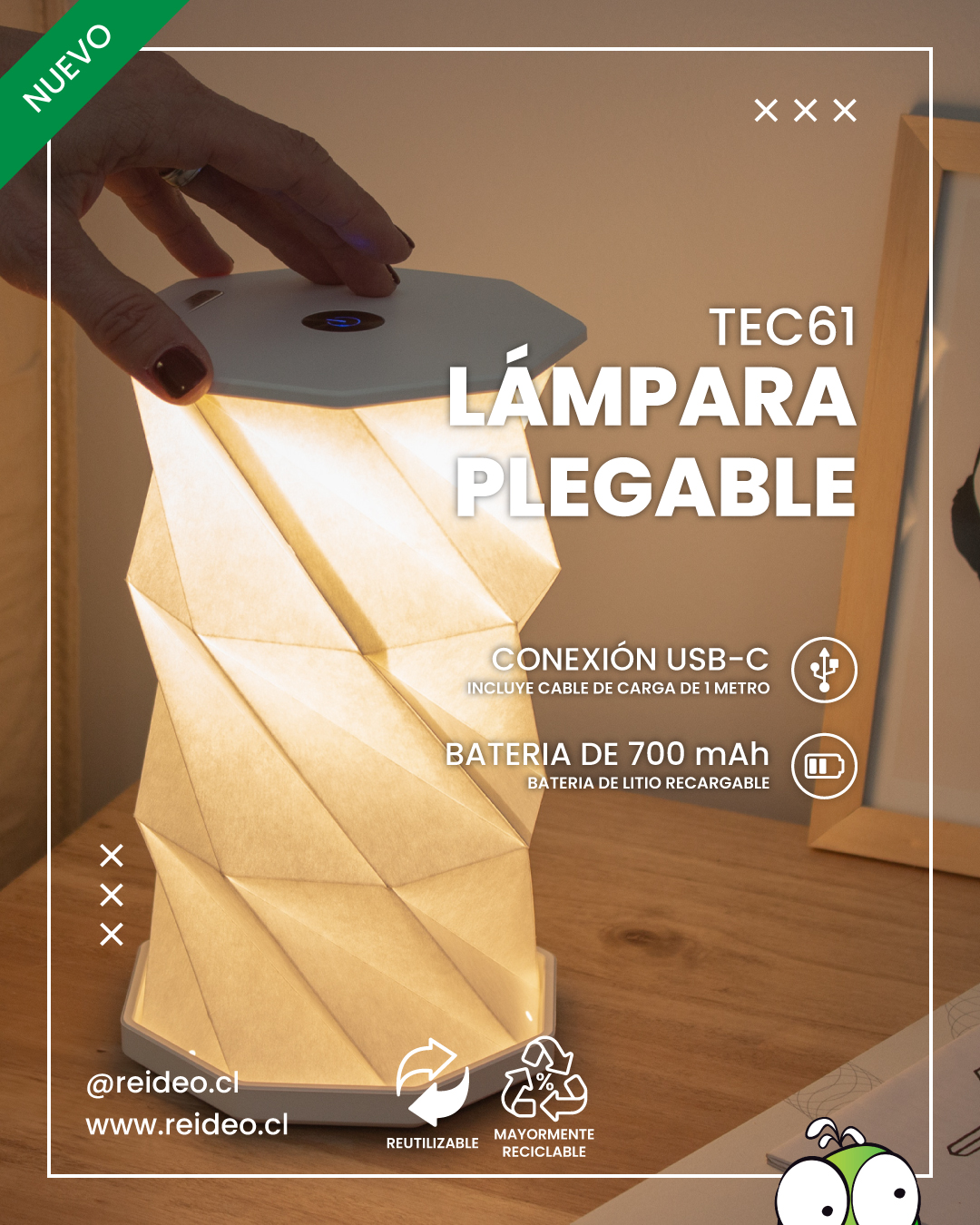 "LÁMPARA PLEGABLE. ILUMINA TUS ESPACIOS" 💡🤓💛
👉Medidas: 12 x 12 x 1,8 cm. (cerrada) y 12 x 12 x 21 cm (abierta)
👉Materiales: ABS con acabado mate y papel
👉Capacidad batería: 3,7 v / 700 mAh USB-C
En nuestra web podrán encontrar catálogos con la temática más importante del rubro promocional. WWW.REIDEO.CL 👈
📱+56947547994
🌐 ventas@reideo.cl
✉️ ventas2@reideowebler.com
#lámpara #plegable #merchandisingchile #merchandisingempresarial #regalospublicitarioschile #regalospublicitarios #empresas #santiago #chile #conlogo #regalo #lapicespersonalizados #lapicesconlogo #lapicespublicitarios #reutilizable #freebpa