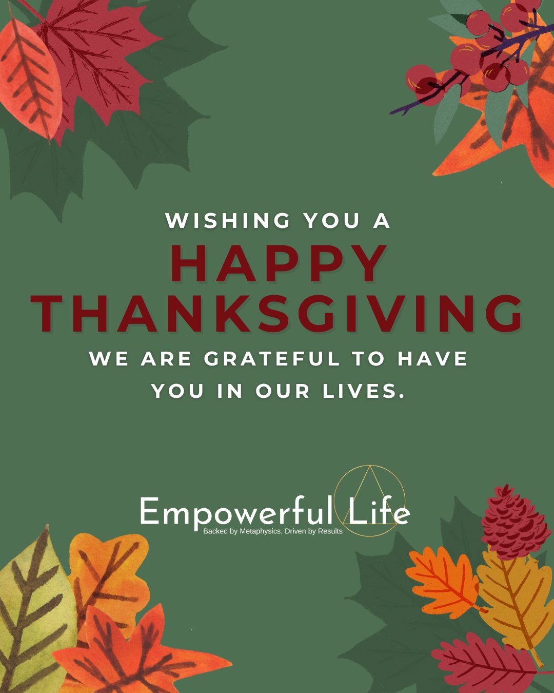 We are grateful for you!