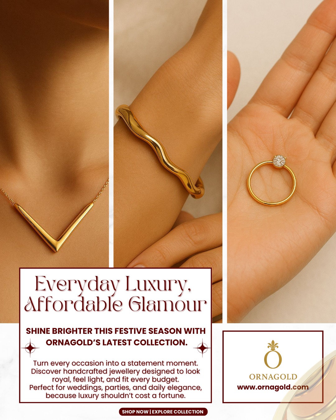 Turn heads without breaking the bank. 💛 Our latest arrivals are made for your festive glow. Each piece is carefully chosen for its shine and finish. Perfect for weddings, parties, and every moment in between. Make every look unforgettable with Ornagold. Your statement jewellery is just a click away.
Link in bio🔗
#ornagoldindia #jewellerytrend #artificialgold #affordablejewels #styleyourway #luxuryonabudget #festivefashion #glamgoals #jewelleryaddict #trendyaccessories