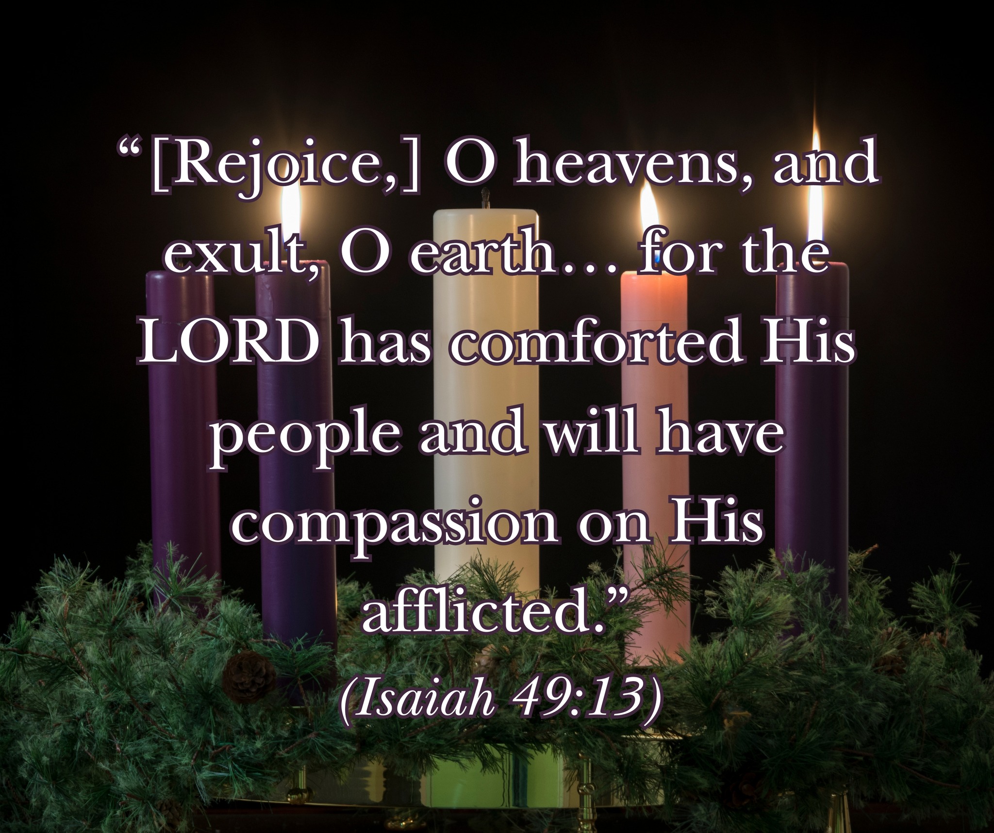 As we enter the third week of Advent, we light the third candle—the Candle of Joy. We’ll continue sharing a Bible verse each day to help prepare our hearts for Christmas. May these Scriptures fill you with joy and anticipation as we draw ever closer to celebrating the birth of our Savior.