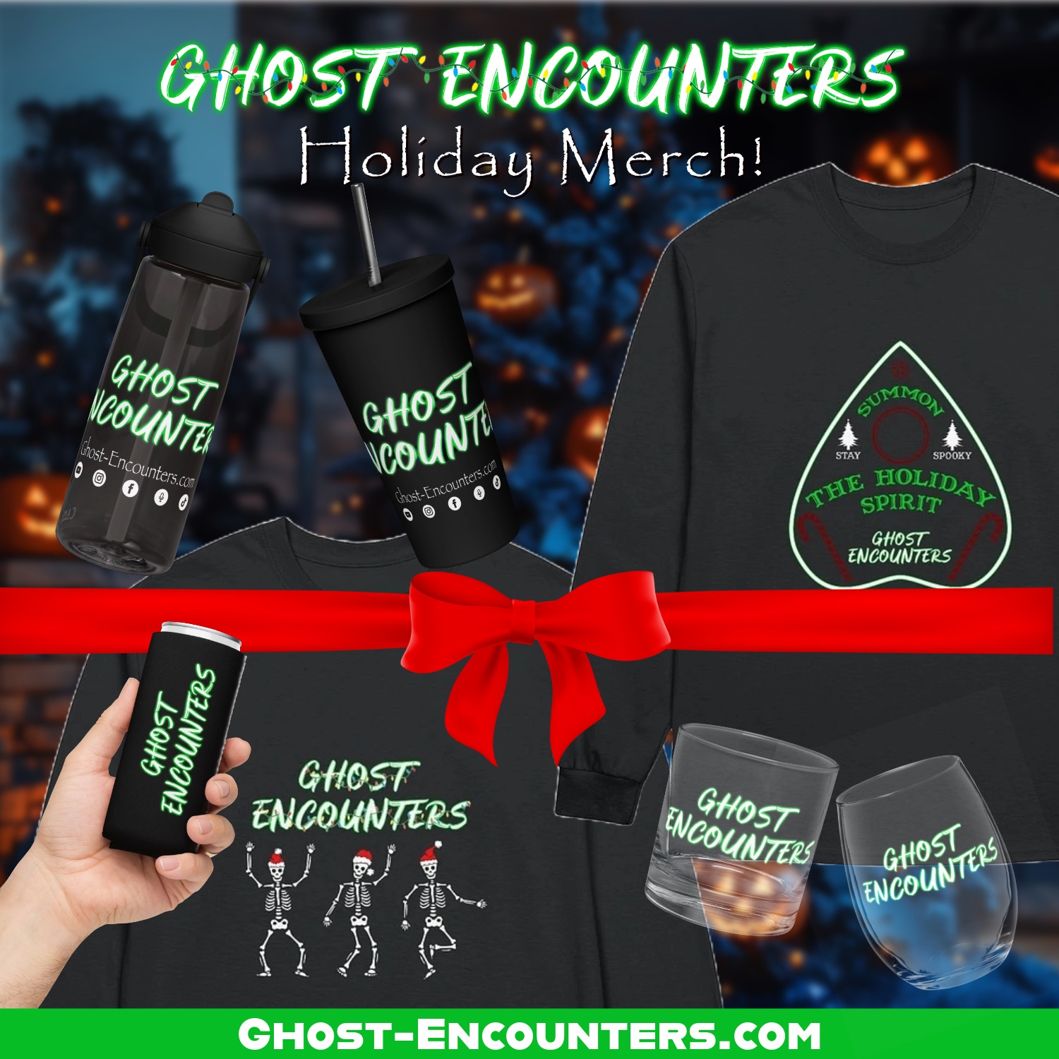 👻🎄 Have yourself a scary little Christmas… And treat you or your loved ones to our hauntingly good holiday merch! 🎁 Tees, glassware, bottles & more—perfect for every paranormal fan. Visit our website and click on "Spooky Shop"
#GhostEncounters #stayspooky #blackfriday #holidayshopping #HolidayMerch #HolidayGifts #HauntTheHolidays #paranormal
