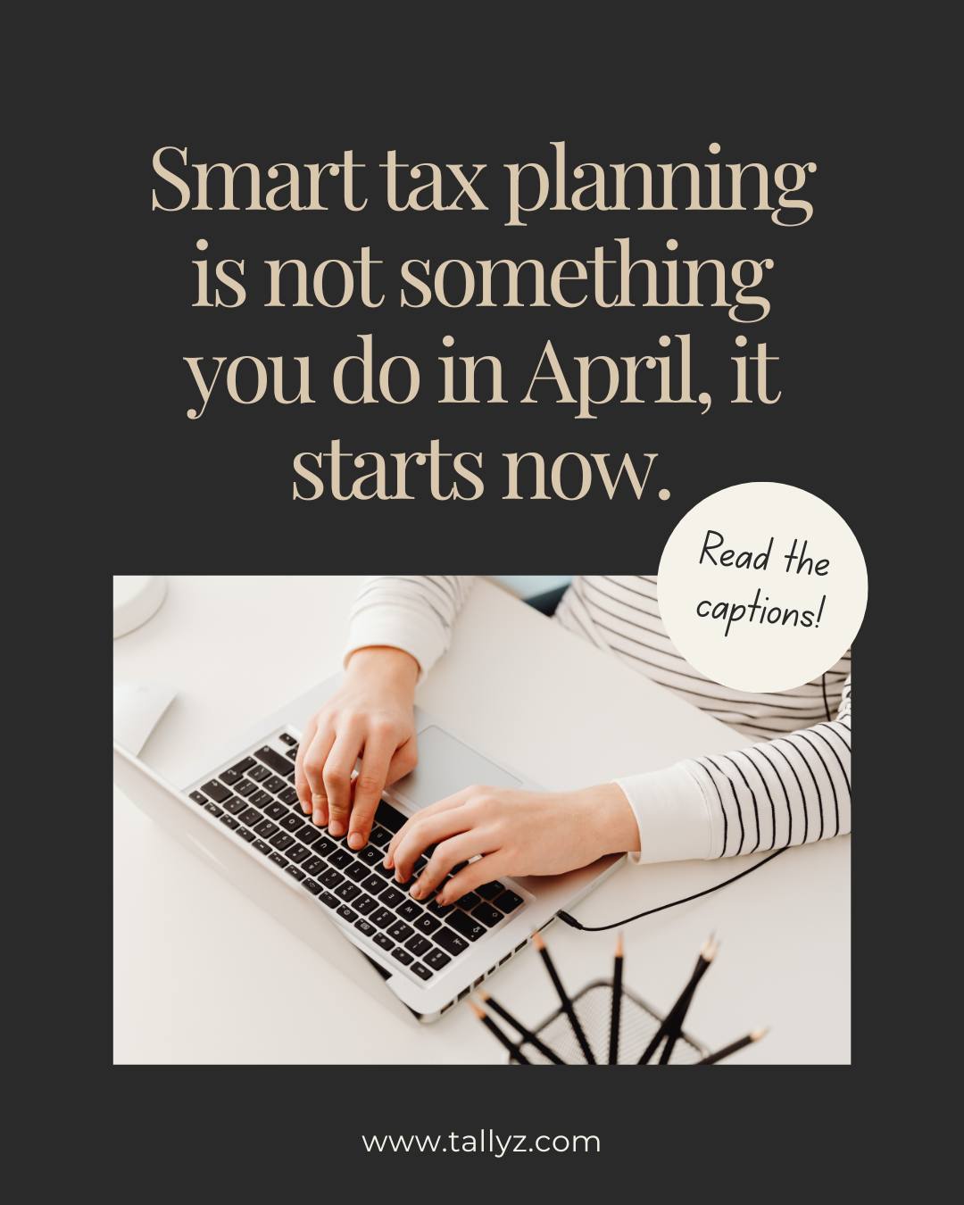 Smart tax planning is not something you do in April... it starts now.
Many of the most effective tax strategies only work when you plan ahead, not at the last minute.
Waiting until tax season can mean missed opportunities and higher tax bills.
Here are three practical tax strategy steps you can take today:
1. Review your year to date profit to see if you should delay income or bring forward deductible expenses.
2. Update your records so you can identify any tax deductions or credits you may qualify for.
3. Schedule a tax review with your professional to discuss strategies you can still use before the year ends.
Planning ahead gives you options.
Book a call with us now!