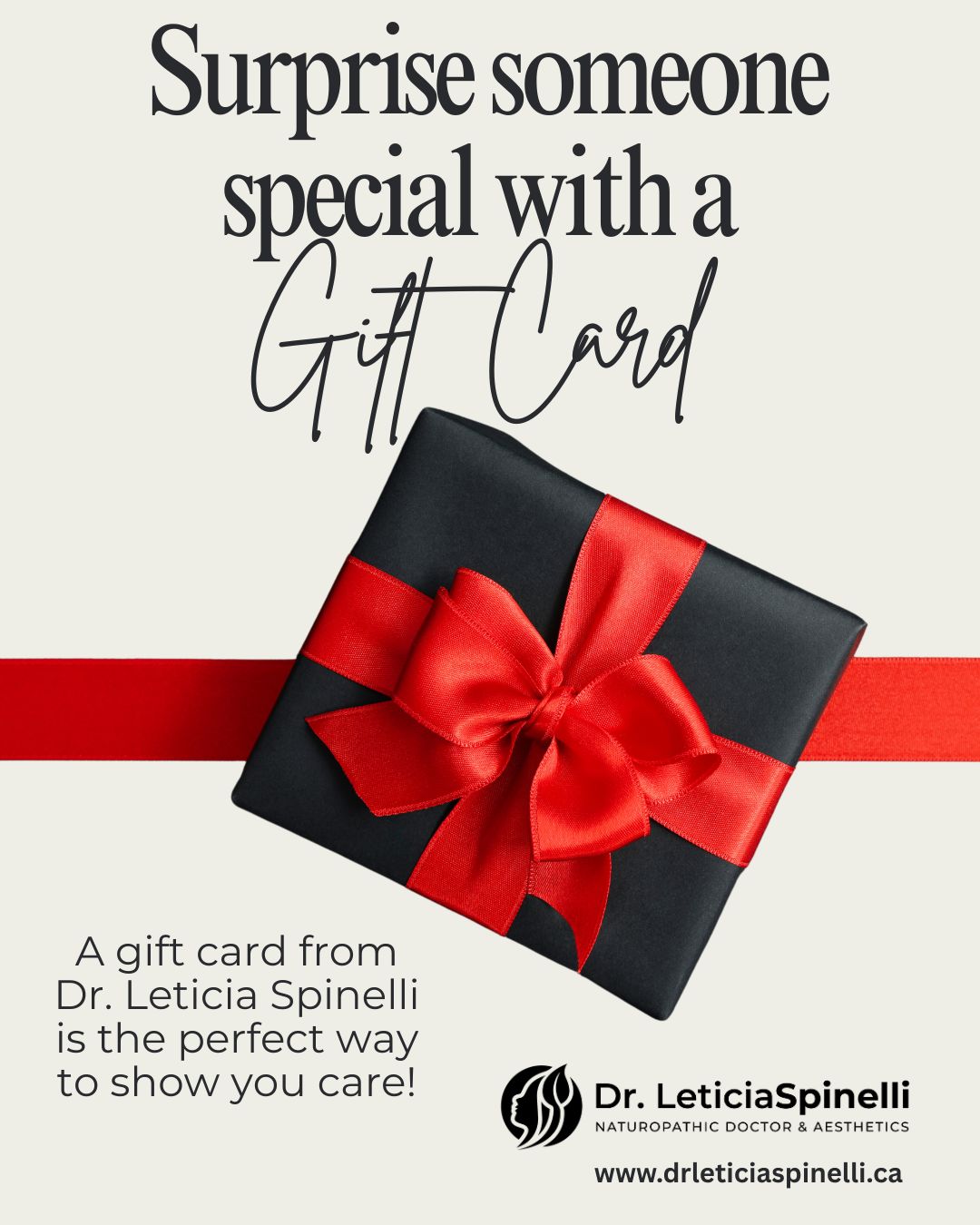 ✨ Surprise someone special with a gift card ✨
Give the gift of self-care and confidence. Whether it’s glowing skin, rejuvenation, or a well-deserved moment of pampering, a gift card from Dr. Leticia Spinelli is the perfect way to show you care.
Visit our website: leticiaspinelli.ca
#DrLeticiaSpinelli #GiftCard #SkincareGift #HolidayGlow #BeautyGift #SelfCareGift #RadiantSkin