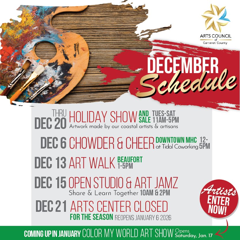 🗓️ It's officially December! 🎄🎁
Mark your calendars for these upcoming events and shows!
For more information and registrations, visit ArtsCouncilCarteret.org/calendar 🖥️
#artscouncil #getinvolved #artworkshops #createtogether #artstudio #shareyourart #galleryshow