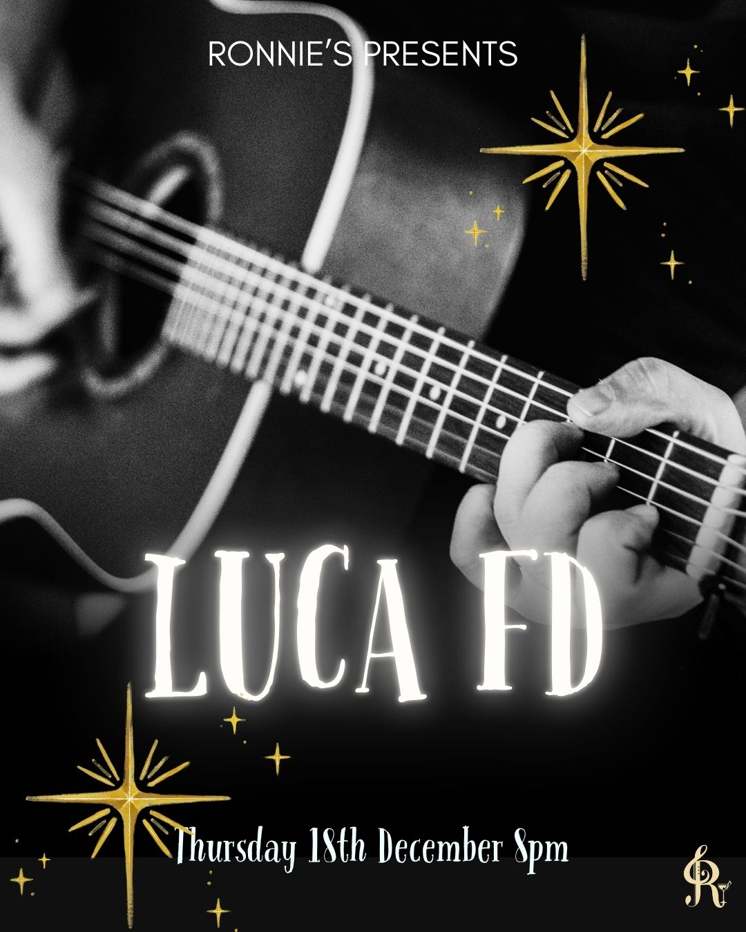 🎶 Luca FD! This Thursday! 🎶
Acoustic, mellow, soulful — everything you need to ease into the weekend.
Come and catch Luca FD live at Ronnie’s this Thursday.
Free entry. Good vibes guaranteed. ✨🎤
@luca_fd