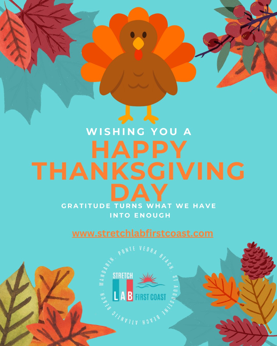 Today we pause to say THANK YOU. 🤍
Thank you for trusting us with your mobility, your health, and your journey to feeling your best. From our StretchLab family to yours, Happy Thanksgiving!
#StretchLab #ThankfulForYou #MemberAppreciation #ThanksgivingDay #LiveLongerBetter #WellnessCommunity #Flexologists #FeelGoodLiveGood