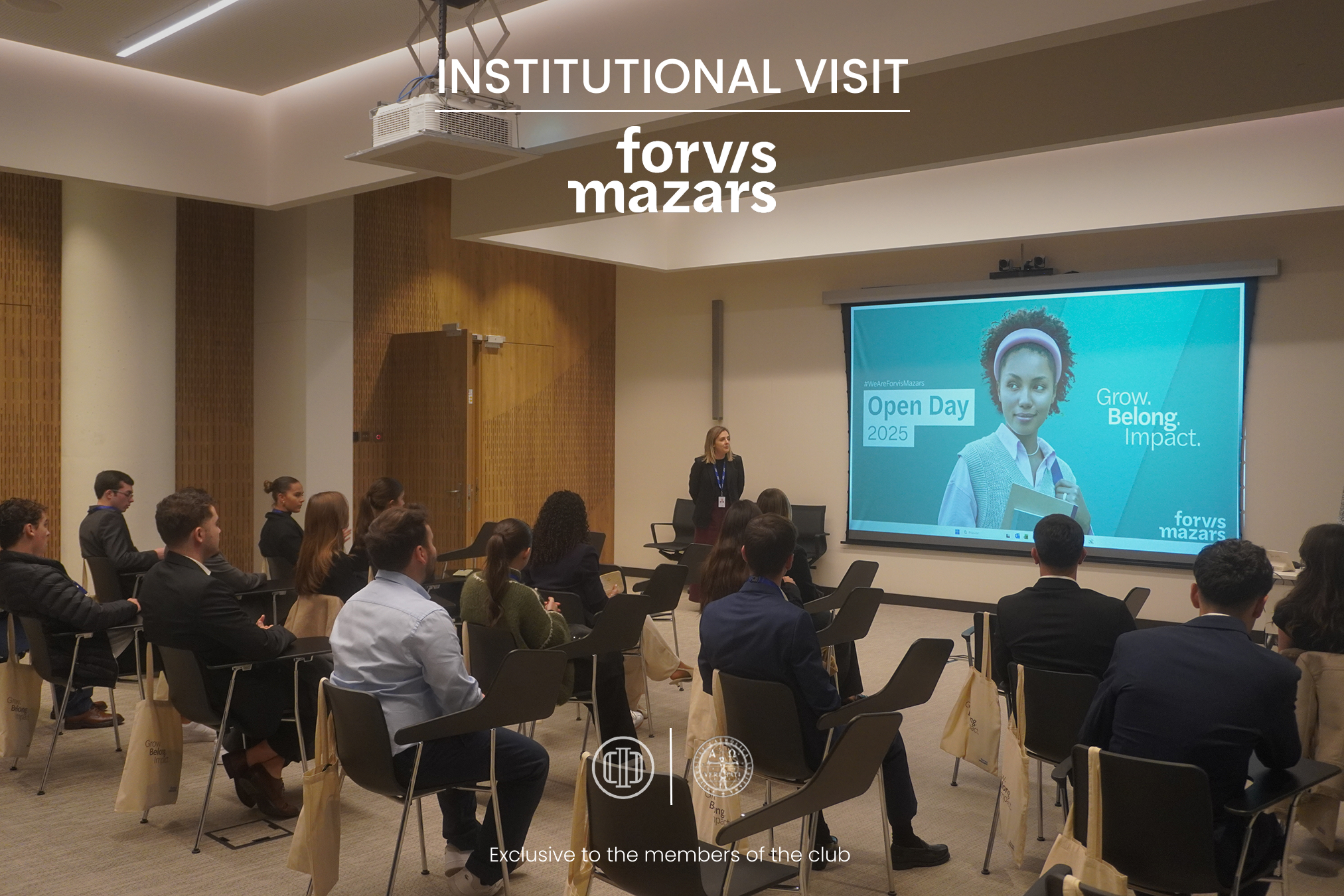 On November 25th, the Católica Porto Investment Club visited the Porto office of Forvis Mazars as part of the launch of this year’s corporate visit programme.
Forvis Mazars is a globally recognised audit, tax, and advisory firm distinguished by its international reach, commitment to transparency, and focus on developing high-calibre talent.
Throughout the visit, CIC members gained first-hand insight into the firm’s culture, core service lines, and multidisciplinary approach to client work.
During the visit, CIC members were able to:
- Tour the Porto office
- Learn about the organisation’s key service lines and areas of expertise
- Engage directly with professionals from several departments to discuss career pathways
We extend our sincere thanks to the Forvis Mazars team for the warm welcome and the thoughtful programme prepared for our members.
We also thank all CIC members who participated and represented the club with professionalism and curiosity!