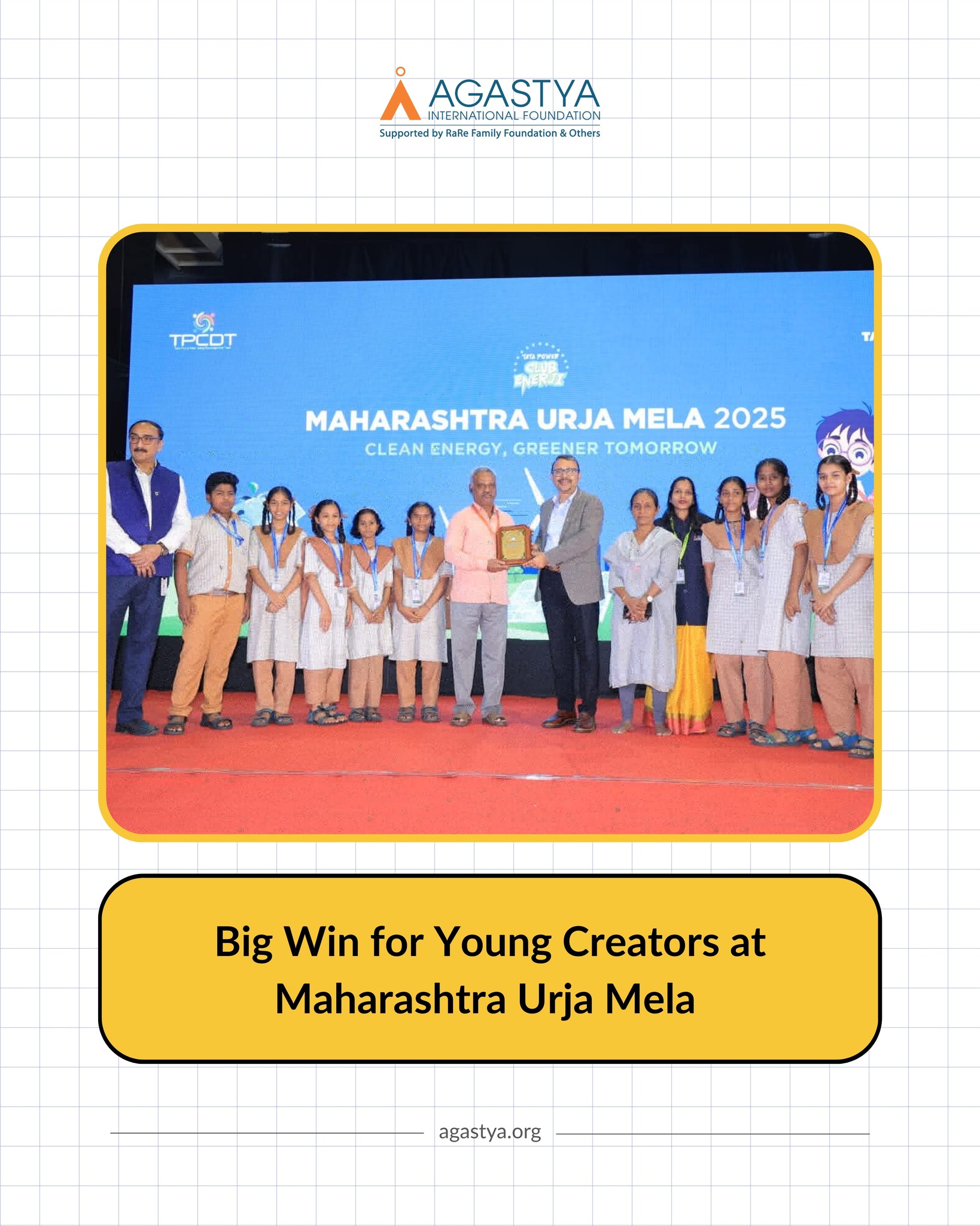 Agastya participated in the Maharashtra “Urja Mela,” a celebration of energy conservation and sustainability, organized by TATA Power. Children from the Agastya Science Centre, supported by Tata Power, won 10 prizes across poster making, essay writing, and model making competitions. A brilliant showcase of creativity, curiosity, and dedication by these young minds and the Agastya team!
The Thermo Fisher Scientific India Volunteer Program was held at a government school in South Karnataka, with 50+ employees and 30+ children taking part. Together, they built low-cost science models like a smoke box, periscope, kaleidoscope, Newton’s car, and Newton’s color wheel. The session was filled with hands-on activities, curiosity, and shared excitement.
Agastya’s Core Science Activity Center (CSAC), Bidar conducted an engaging Science and Technology Quiz Program, supported by Texas Instruments India, bringing together 300 children from 50 government primary schools along with 50 teachers. The day was filled with curiosity, quick thinking, and exciting challenges as children explored science through fun and interactive questions. A memorable experience that celebrated ideas, teamwork, and the joy of discovery.