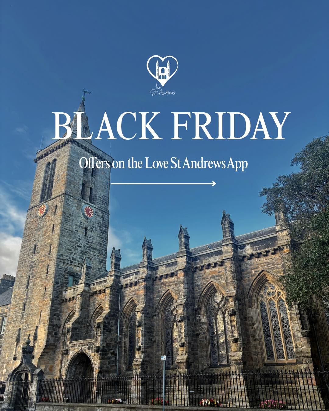 Supporting local this Black Friday 🖤
We’ve rounded up some brilliant offers from businesses across St Andrews – all in one place on the Love St Andrews app.
Search 'Love St Andrews' in the Apple Store or Google Play and download the app if you haven’t already to start saving around town.
