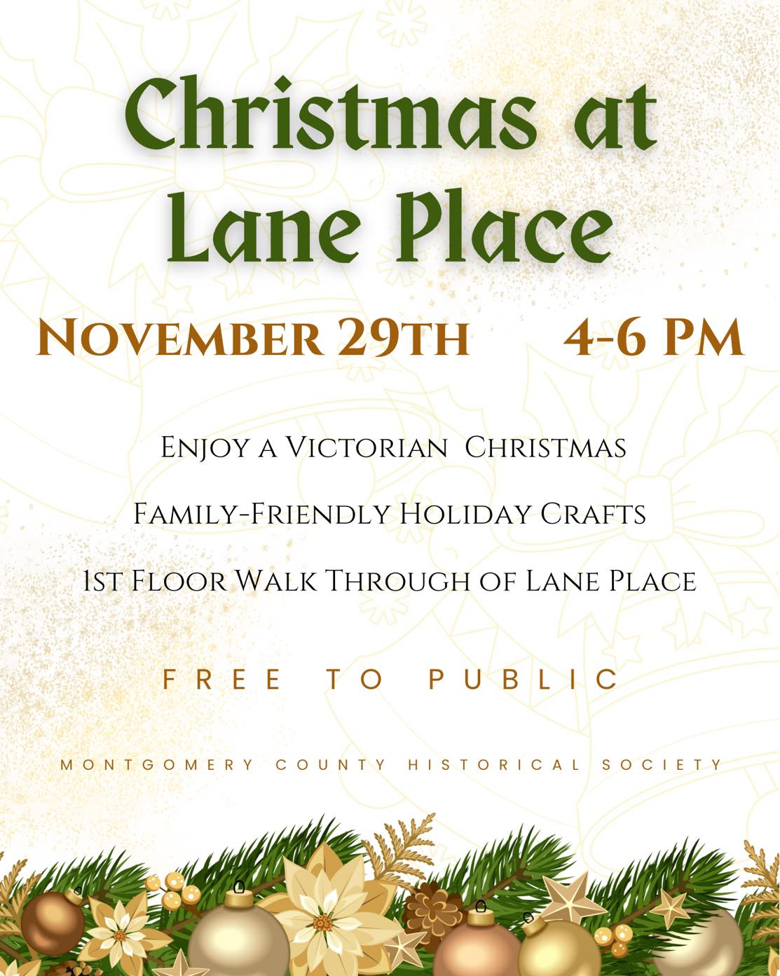 Join us tomorrow from 4-6 PM for Christmas at Lane Place! Let’s kick off the holiday season together! 🎉🎄☃️✨