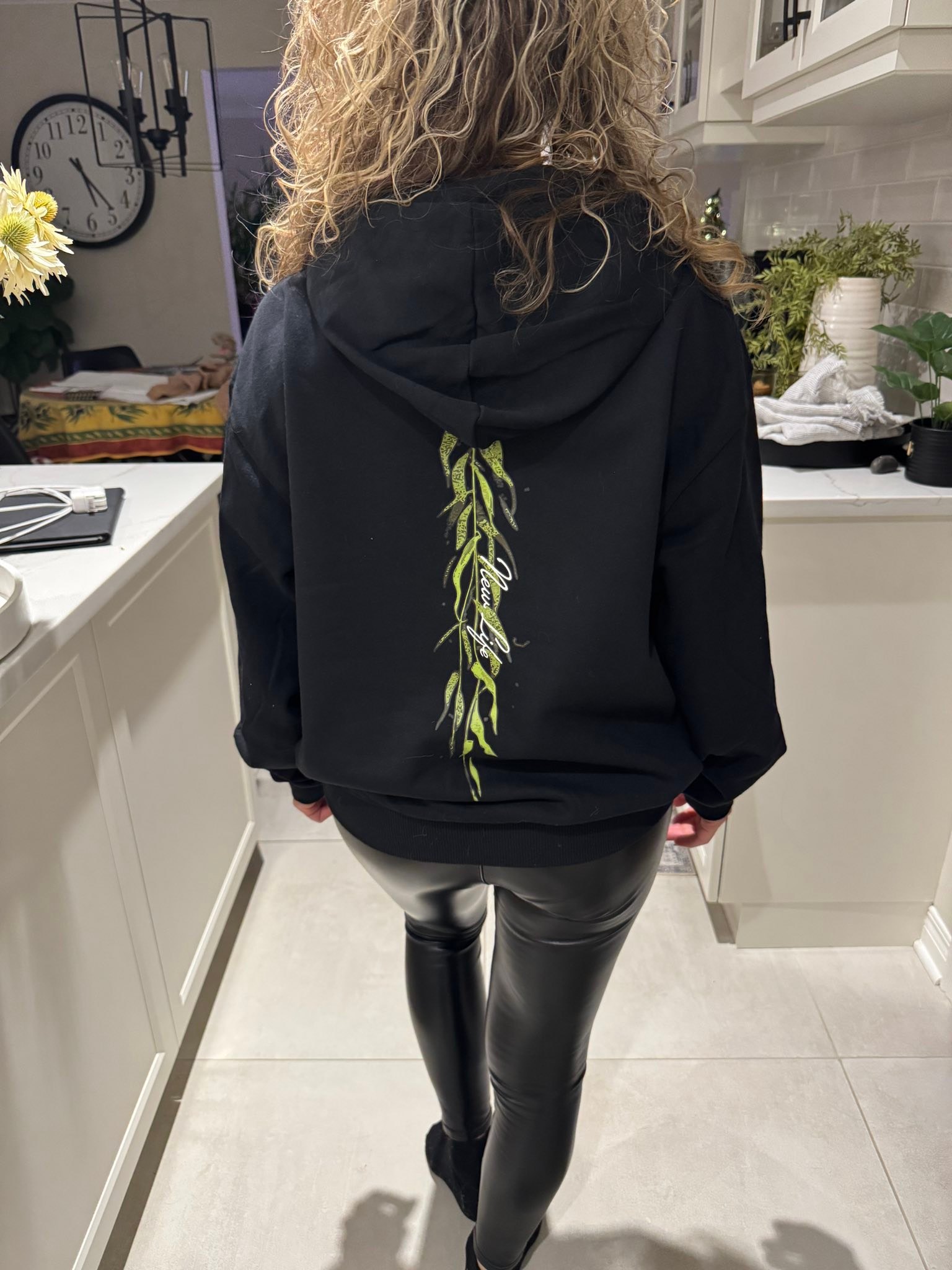 A Willow Tree represents New Life ( which is written in the back leaves). A branch can be planted in the ground and from it, a new tree will grow. A willow tree grows and survives in many challenging conditions, which is why I chose to represent the branches in my line of clothing. We also grow with strength in our own personal challenges.
My Willow Hoodie has arrived and is a new part of my collection