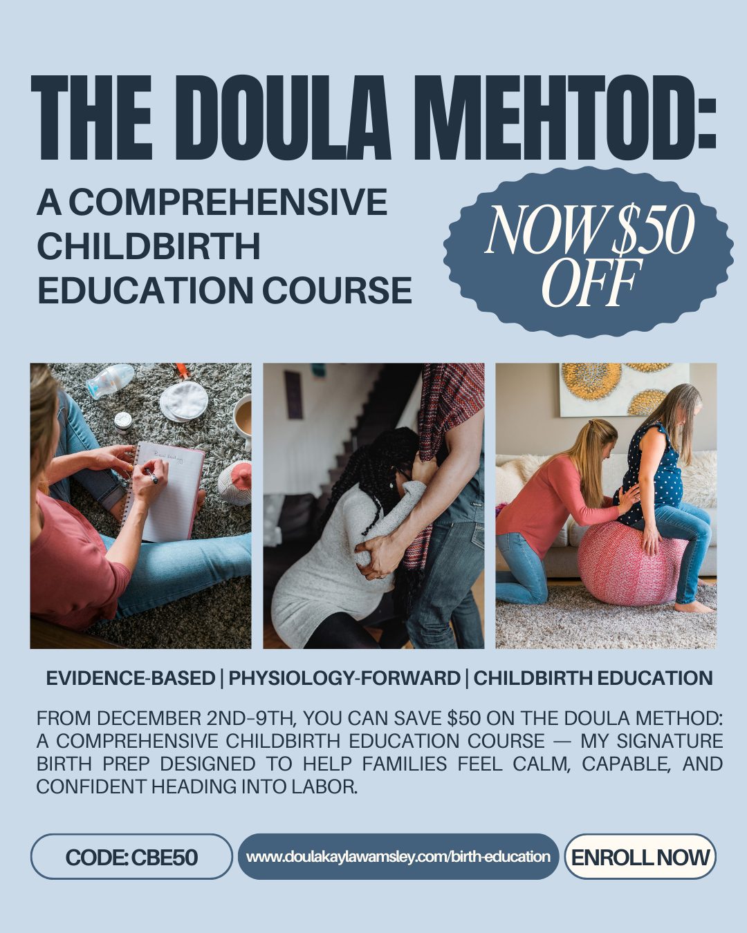 Birth is too big of a day to walk in hoping for the best.
You deserve to walk in confident, informed, and supported — and that starts with birth prep that actually prepares you.
✨ The Doula Method: A Comprehensive Childbirth Education Course
Choose your format:
🗓 1-Day Intensive
🗓 3-Week Series
👐 Hands-on comfort & coping
🧠 Advocacy + decision-making tools
🌿 Physiology-based education
💬 Personalized birth planning & follow-up support
🎉 SALE WEEK: Save $50!
Use code: CBE50 at checkout
📍 New price: $175 per couple
⏰ Ends December 9th!
Your birth deserves intention. Your birth deserves support.
Let’s get you ready for a powerful experience. 💛
👇 Link in bio to enroll!