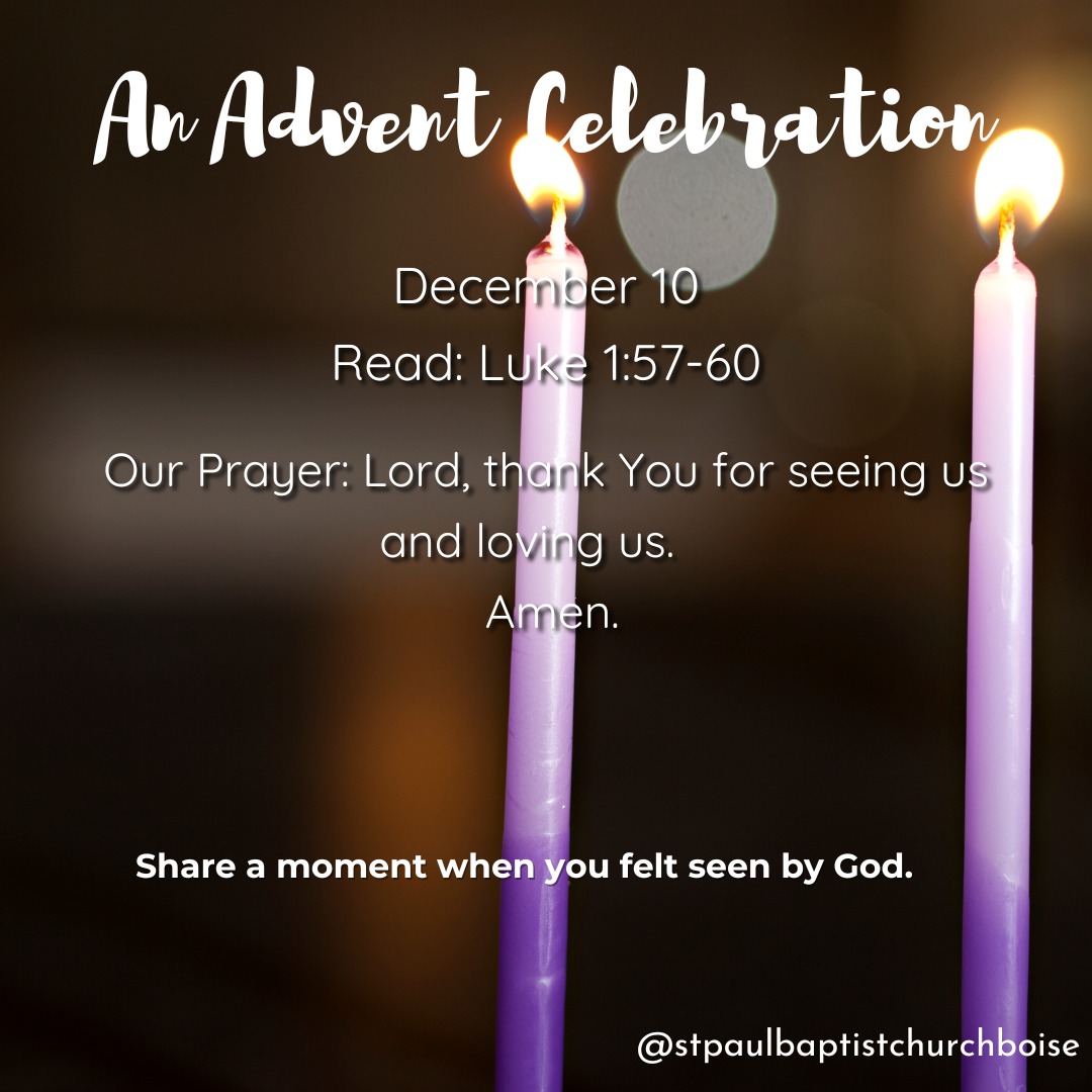 Nothing escapes God! Share a moment when you felt seen by God.