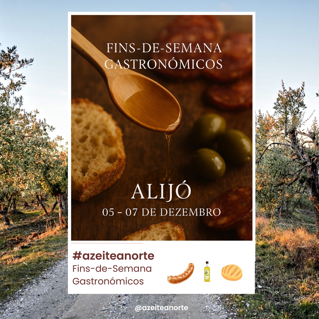 🍂✨ Este fim de semana, o sabor autêntico do Douro sobe à mesa em Alijó.
De 5 a 7 de dezembro, os Fins-de-Semana Gastronómicos 2025 celebram a riqueza da cozinha regional, com menus especiais nos restaurantes aderentes — das tábuas de enchidos aos tradicionais milhos com carne de porco em vinha-d’alhos, terminando com doce de abóbora com queijo de cabra e um copo de vinho da região.
Além da experiência gastronómica, os visitantes podem usufruir de 10% de desconto nos alojamentos participantes e receber um voucher de entrada gratuita no Núcleo Museológico do Pão e Vinho.
Uma oportunidade perfeita para descobrir — ou voltar a saborear — a autenticidade, os aromas e a hospitalidade do concelho de Alijó.
📍 Alijó
📅 5 a 7 de dezembro
🍷 Gastronomia, território e tradição no coração do Douro.
➡️ Saiba mais sobre os restaurantes e alojamentos participantes em @municipioalijo
#azeiteanorte #azeite #trasosmontes #altodouro #nortedeportugal #alijó #finsdesemanagastronómicos #turismoanorte #turismorural #olivoturismo #oliveoilturism #turismogastronomico #gastronomia #gastronomy #portugalfood #saboresdeportugal #portugal #Portugal #portoandnorth #visitportugal #visitportoandnorth #evoo #slowlife #olivoturismoportugal #oleoturismoportugal
