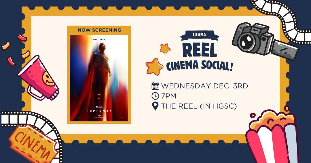 🎬 Reel Cinema Social this Wednesday! 🍿
Join TU-AMA on Wednesday, December 3rd for a chill night at The Reel (lower level of the Student Center)!
Come hang out, watch a movie, take a break from studying for finals, and connect with fellow AMA members 🤝
⏰ Time: Wednesday, Dec 3
📍 Location: The Reel – Lower Level, Student Center
🎟 Tickets: FREE for attendees
🍫 Concessions: Available for purchase
⚠️ Socials are for TU-AMA members only
Make sure to fill out the Social Interest Form in our Linktree (in our bio) so we know you’re coming! ✨
Can’t wait to see everyone there 🫶
#tuama