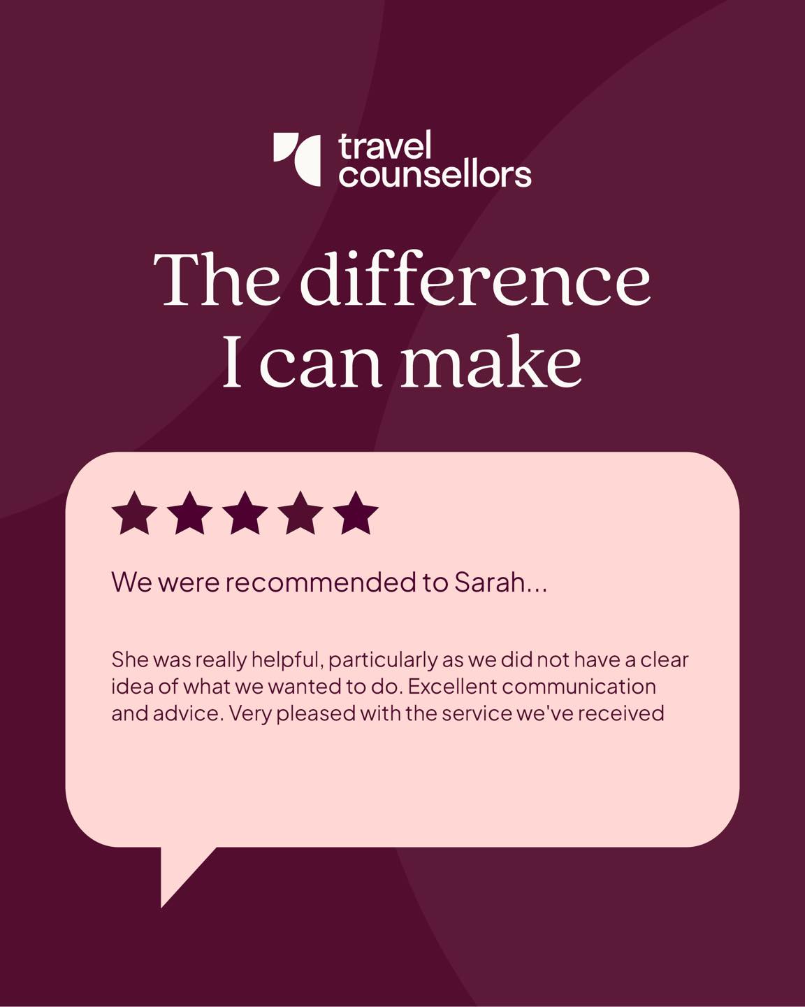 I’ve not shared a review for a while….great feedback means the 🌏 to me especially when I’m recommended
#personaltravelagent
#travelcounsellors