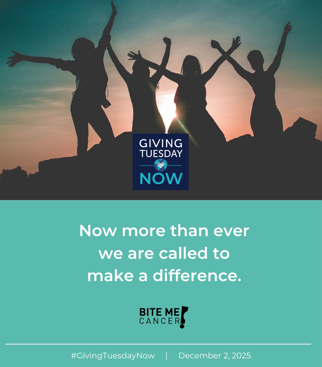 Today is Giving Tuesday, so letโs turn kindness into action! Your donation can spark hope, change lives, and create a brighter tomorrow for teenagers who deal with all cancers (our teen support programs) and for those who are suffering from thyroid cancer and hope for newer treatments (our research program). Join our giving community today! https://bitemecancer.networkforgood.com/projects/243252-2025-donate-to-bite-me-cancer-foundation #GivingTuesday @givingtuesday