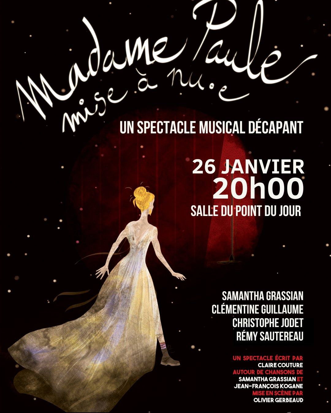 🎭 MADAME PAULE : MISE À NU·E – SORTIE DE RÉSIDENCE EXCEPTIONNELLE ! 🎭
Le 26 janvier 2026 à 20h au Point du Jour à Bordeaux, venez découvrir la nouvelle équipe de Madame Paule en avant-première avant son grand saut à Avignon 2026 ! 🌟
Un spectacle musical, poétique et déjanté, où Madame Paule, drôle, touchante et libre, vous emmène dans une quête d’identité et de vérité. Rires, émotions et surprises garantis !
📍 Point du Jour, Bordeaux
⏰ 20h00
🎟️ Réservations ouvertes : www.idealstheatre.org
Ne manquez pas cette étape clé avant Avignon ! 💫
#MadamePaule #TheatreBordeaux #SortieDeRésidence #Avignon2026 #SpectacleÀVoir #bordeaux #bordeauxmaville #bordeauxmetropole