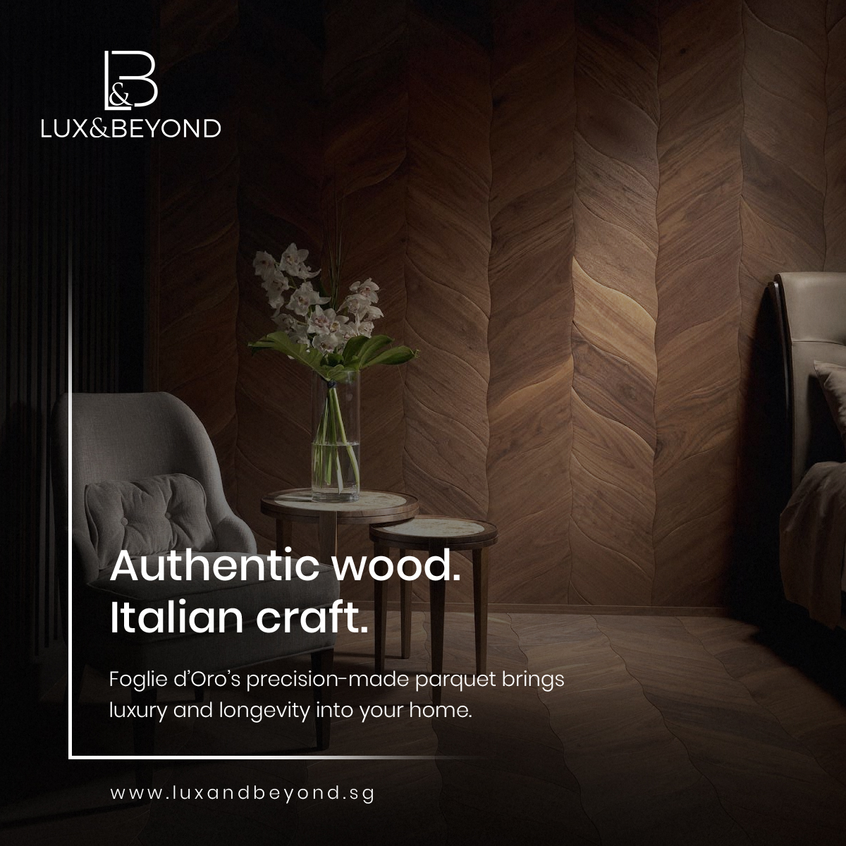 Experience the luxury where craftsmanship meets nature.
Foglie d'Oro's precision-made parquet doesn't just cover your floor—it sculpts your entire space. With rich, authentic wood and intricate, custom patterns that can seamlessly flow from floor to wall, this Italian craft brings unmatched longevity and unique design into your home.
This is the foundation of a truly custom interior, designed for those who appreciate lasting quality and artistry underfoot.
Why is Italian Parquet the ultimate choice?
Authenticity: Only the finest, genuine wood veneers. 🌳
Precision: Flawless, custom patterns that elevate any room.
Longevity: Engineered for durability and enduring luxury. ✨
Ready to build your dream interior from the ground up?
👉 Explore the Foglie d'Oro Parquet Collection Today!
#LuxAndBeyond #FoglieDOro #ItalianCraftsmanship #LuxuryFlooring #Parquet #HomeDesign