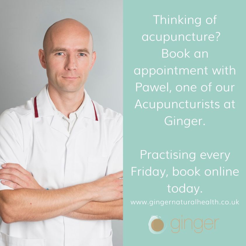 If you're thinking about acupuncture, why not book an appointment with Pawel, treating at Ginger every Friday. Book online or call 01727 869929.
#acupuncture #stalbans #acupuncturist
