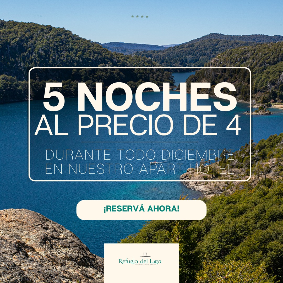 Diciembre en Bariloche: Terminá el año frente al Lago Gutiérrez. 5 noches al precio de 4 ¡Consultá fechas ya!