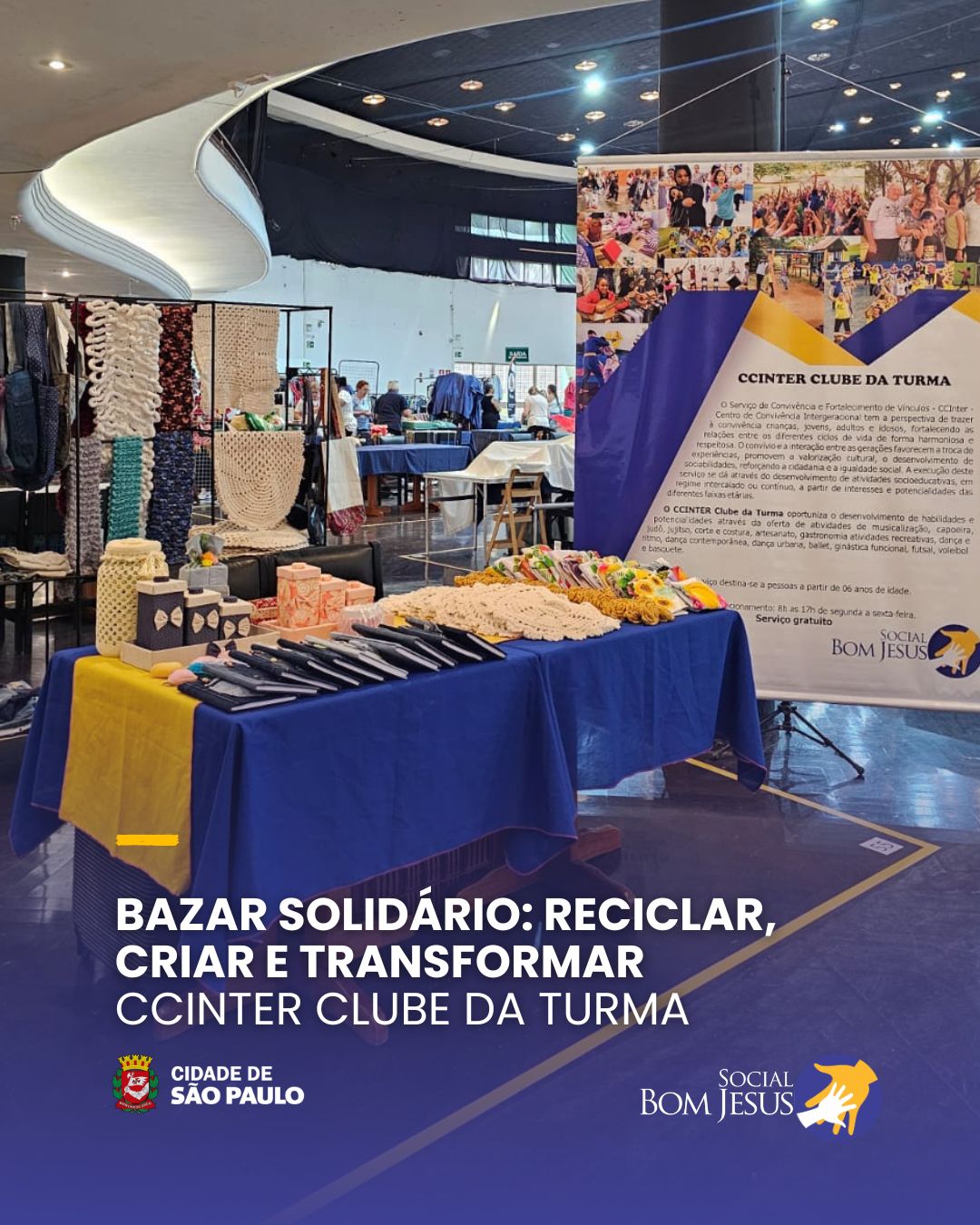 Com alegria e dedicação, o CCINTER Clube da Turma participou do Bazar Solidário, apresentando peças únicas produzidas a partir de materiais reciclados.
Cada criação carrega não apenas beleza e utilidade, mas também uma mensagem de consciência ambiental e valorização do trabalho artesanal. Os atendidos do projeto transformaram resíduos em arte, dando novo significado ao que antes seria descartado.
Essa iniciativa promove:
🌱 Sustentabilidade – incentivo ao reaproveitamento de materiais e redução de impactos ambientais.
🤝 Inclusão social – valorização do talento e da criatividade de cada participante.
🎨 Criatividade – objetos originais que unem design, funcionalidade e responsabilidade.
💛 Solidariedade – toda venda fortalece ações sociais e apoia quem mais precisa.
Participar do bazar é mais do que comprar uma peça: é investir em um futuro mais justo, consciente e sustentável.
#ONG #projetosocial #CCINTER #clubedaturma #saopaulo #assistenciaosocial