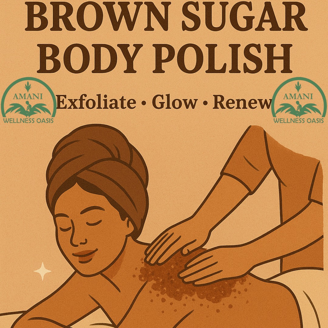 Benefits Of Brown Sugar Body Polish
1. Gentle Exfoliation
-Brown sugar has soft, rounded crystals → great for sensitive or dry skin.
-Helps smooth rough areas like elbows, knees, and arms.
2. Hydration Boost
-Most brown sugar scrubs include natural oils that:
-Moisturize the skin
-Help lock in hydration
-Leave skin feeling soft and glowing
3. Improves Skin Texture
-Regular use can make skin feel more even and refreshed.
-Gives a healthy, natural glow.
4. Rich in Natural Glycolic Acid
-Brown sugar naturally contains glycolic acid (very gentle).
-Helps brighten the skin over time.
#bodyscrubs #bodyscrubglow #bodyglow #treatyourself #WellnessWisdom #amaniwellnessoasis