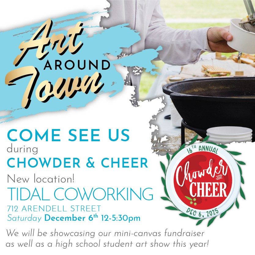 Were you lucky enough to snag a ticket 🎟️ for Downtown Morehead City, Inc.'s Chowder & Cheer event this weekend?! If so, be sure to drop in our location to see us! We will be in the TIDAL Coworking space this year - 712 Arendell Street.
🍷🍲 We'll have "cheer" wine samplings, Amos Mosquitos will be serving up a delicious "chowder" and our "Mini Canvas” fundraiser will be on display as well! These 4"x4" works of art are painted and donated by local artists and sold for a suggested donation of $20. All money raised will benefit art teachers in Carteret County. Come see us!
Can't make it? Our mini canvas creations will also be displayed throughout the season in our Gallery!
#artforacause #artisthelpingothers #artscouncil #carteretcountync #helpushelpothers