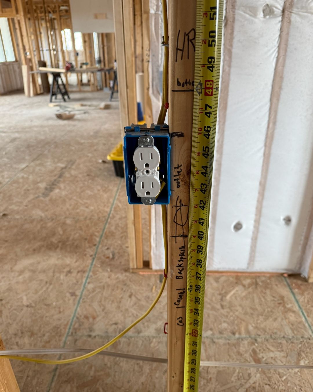 Not the prettiest picture… but definitely one of the most important.
This stage is where we mark out cabinets, outlets, countertops, and backsplash height so everything lines up perfectly once the finishes go in.
Homes don’t come together by accident — it’s a thousand tiny decisions that no one ever sees but everyone appreciates.
#behindthebuild #behindthescenes #customhomes #northeasterncolorado #coloradohomebuilder