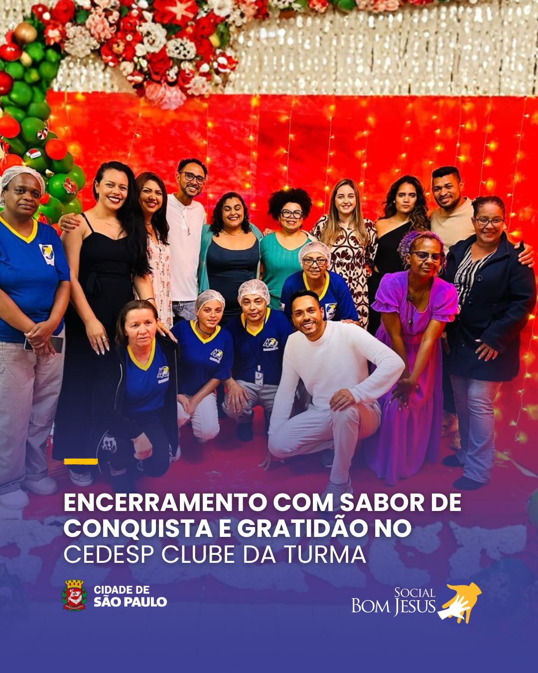 No dia 27 de novembro de 2025, o CDESP Clube da Turma realizou o jantar de encerramento das turmas de Confeitaria, Cuidador de Idosos e Manicure.
Foi um momento especial, marcado pela presença das famílias e atendidas, celebrando juntos a trajetória construída ao longo do segundo semestre.
Encerramos mais um ciclo com alegria, gratidão e orgulho pelos aprendizados, pelas transformações e pelas novas histórias que surgiram nesse período.
💛 Uma noite para reconhecer conquistas, fortalecer vínculos e celebrar tudo o que vivemos e construímos coletivamente.
#CEDESP #assistenciasocial #cursoprofissionailizante #saopaulo @smads_sp #Ong