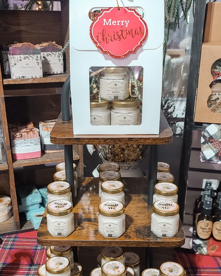 We just dropped off our brand new handcrafted Winter Tallow Bee Balm at The Sassy Sisters yesterday! ❄️✨
Think of it like chapstick for your skin, the perfect fix for dry winter days. Available in Unscented, Vanilla, and Balsam & Berry.
We’ve also put together some adorable holiday gift sets that make the perfect treat for loved ones… or for yourself! 🎁💛
We’re adding new items and restocking favorites every couple of days for the holiday season, so be sure to stop by The Sassy Sisters often and see what’s new just in time for Christmas!