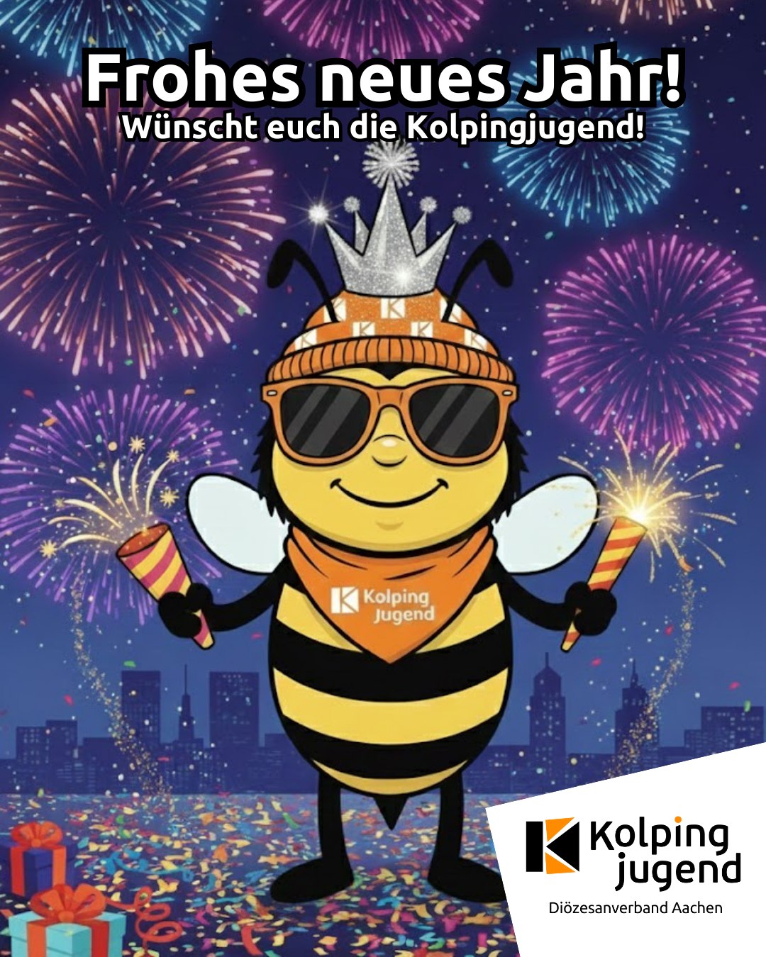 Wir wünschen Euch einen wundervollen Start in das neue Jahr 2026 🎉
Wir sagen DANKE an alle engagierten Kolpinger*innen 🧡
Wir sagen DANKE auch an alle Teilnehmenden 🖤
Ohne Euch wäre alles anders.
Wir freuen uns auf ein gemeinsames, abenteuerlichen und vielfältiges Jahr 2026 🌈
#frohesneues #neuesjahr2026 #verbandsarbeit #jugendarbeit #vielfalt #VielfaltLeben #gemeinsam #kolpingjugend