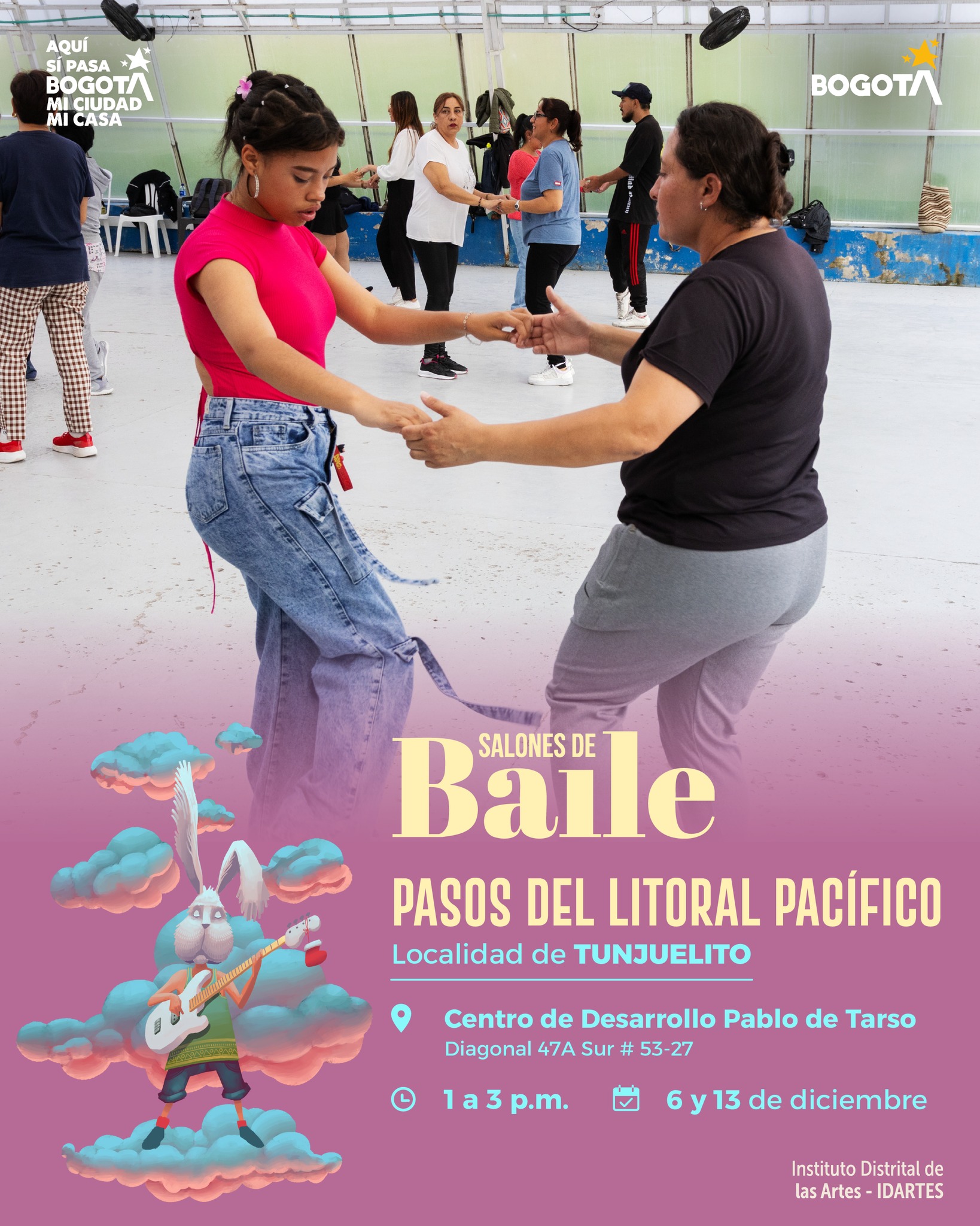 💃🕺 ¡Diciembre se baila en Bogotá!
Los Salones de Baile de Idartes siguen llegando a las localidades con espacios pensados para disfrutar, aprender y encontrarse a través de la danza.
Tango, salsa, folclor, twist y otros géneros se convierten en una excusa perfecta para mover el cuerpo y compartir en comunidad.
✨ Estos salones activan la ciudad desde el bienestar, la integración social y la alegría del movimiento.
🎟️ Entrada libre
📲 Deslica el carrusel y conoce la programación.
#SalonesDeBaileIdartes #AquíSíPasa #ArteParaEstarBien