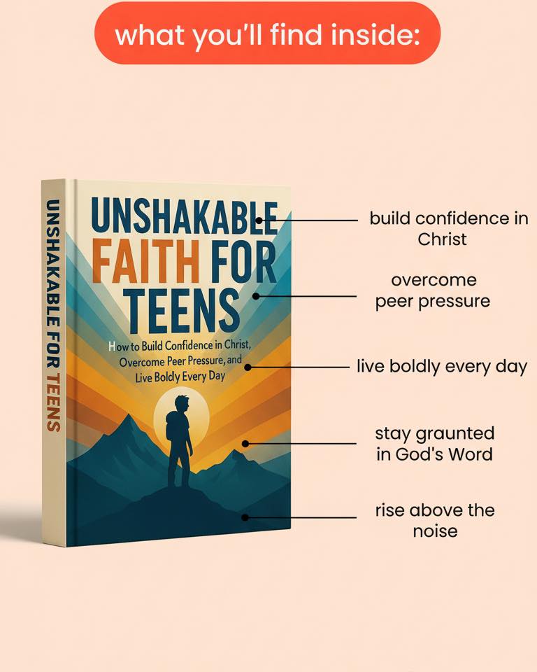 Are you ready to rise above doubt, fear, and peer pressure?
Unshakable Faith for Teens gives you the tools to build a rock-solid confidence in Christ—so you can face challenges with courage, stand firm in your values, and live boldly every single day.
Don’t just go with the flow.
Step into your purpose. Strengthen your faith. Live unshakably. Great for parents, teens, youth leaders!
Grab your copy today and start your journey toward fearless, Christ-centered confidence!
https://a.co/d/fbblNCV
#amazonfinds #bookworm #bookish #christ #christianity #christian