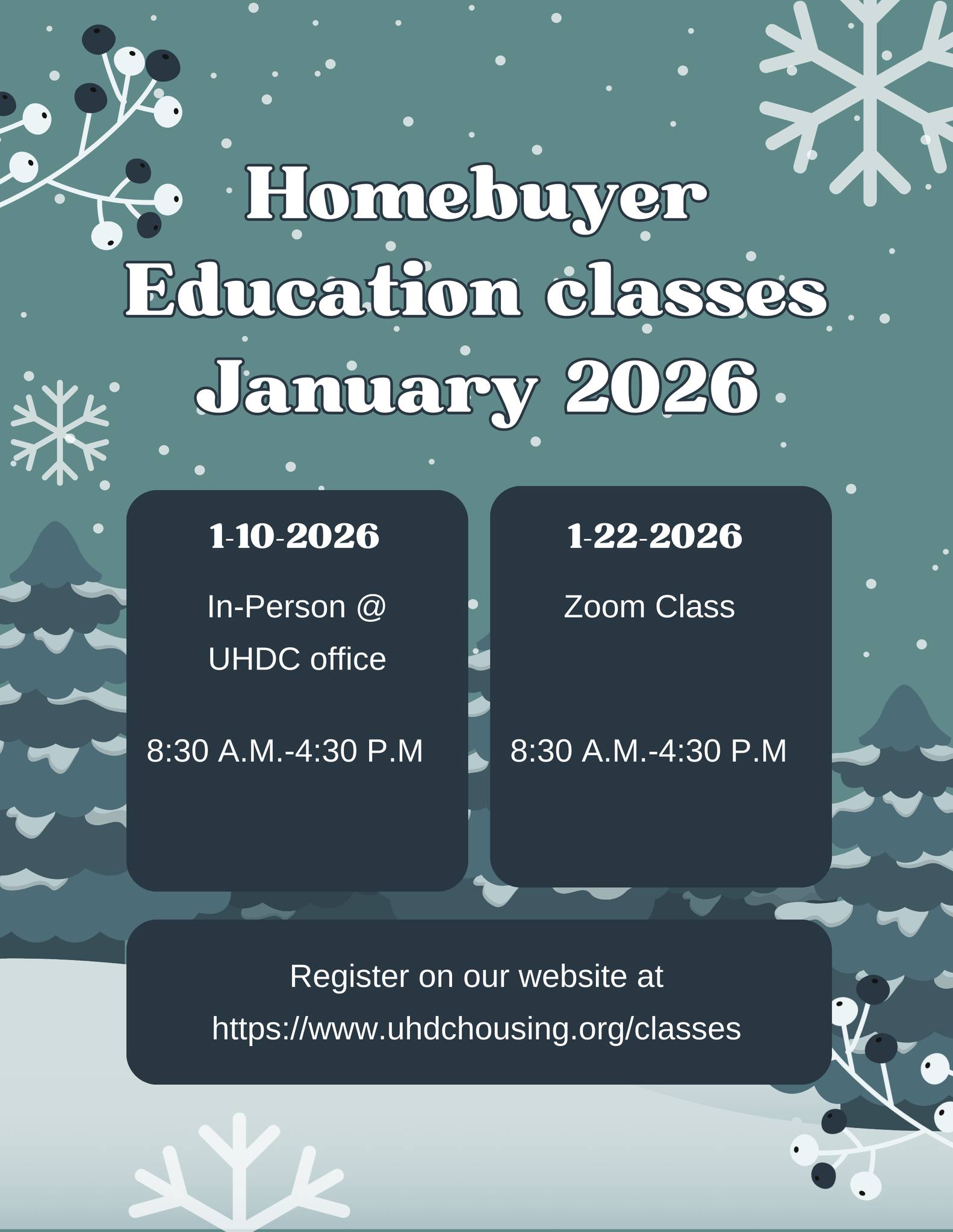 Register at https://www.uhdchousing.org/classes