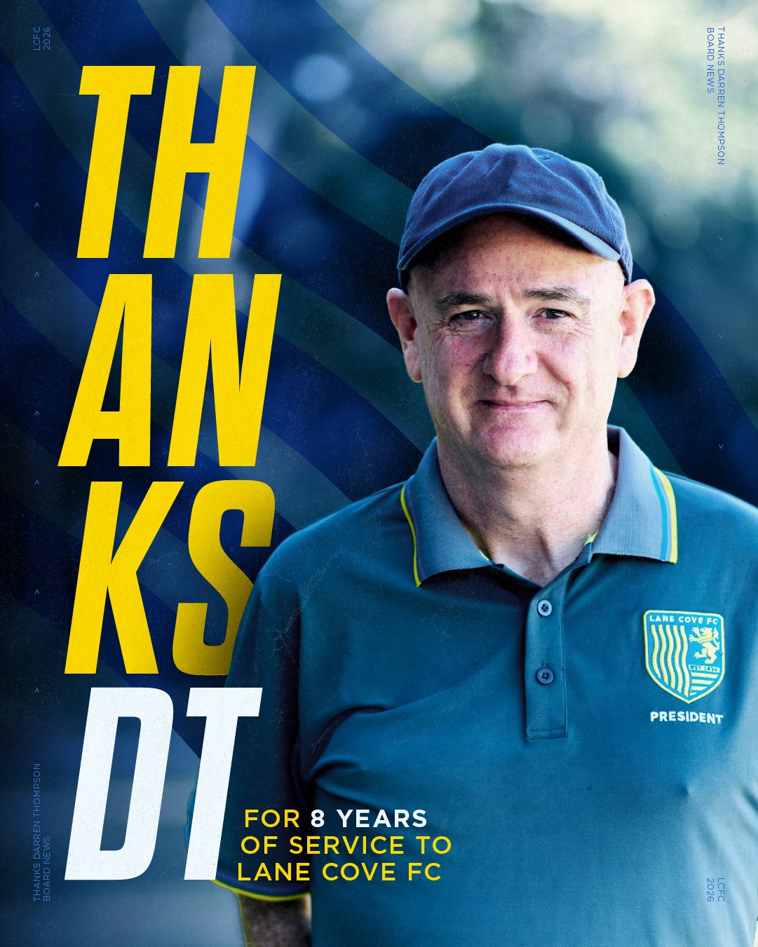 THANKS DARREN THOMPSON!!!
The club would like to express our enormous gratitude to Darren who has served 8 years on the Lane Cove FC board with four of those as president. Our football club is stronger for all his hard work and leadership and although he is stepping off the board, we know Darren will still be driving us onwards and upwards, on and off the pitch.
To recognise his immense contribution to the club, the board will be recommending to members that Darren be appointed as a Life Member of Lane Cove FC at our 2026 Annual General Meeting. Congratulations DT!!!
We also wish Darren a speedy recovery from his current knee injury and look forward to seeing him continue his 13+ year stint with Lane Cove FC.
And to celebrate, swipe through to see his goal of the 2025 season, as he belted a free kick from the centre circle against our rivals Northbridge.
🔵🟡⚽️💪🟡🔵
#AnyOneCanPlay #LaneCoveFC
#LaneCove #inthecove #NSFA #footballnsw #footballaustralia #football #soccer #footballislife #footballculture #footballlife
@inthecove
@northernsuburbsfootball