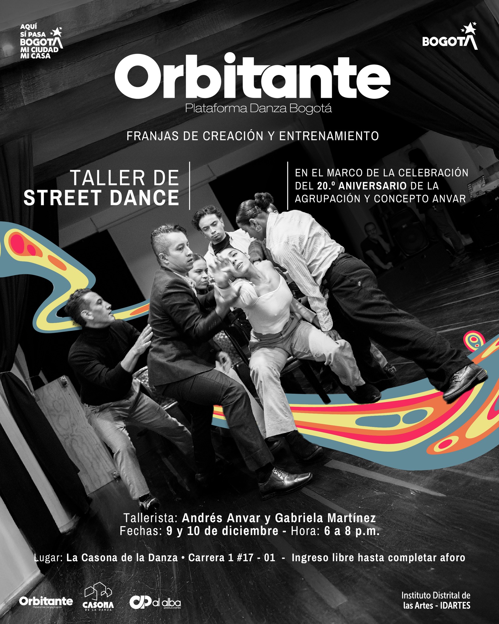 🔥 Franja de Creación y Entrenamiento: Taller de Street Dance En el marco de la celebración de los 20 años de la Agrupación y Concepto ANVAR, llega un espacio formativo para sumergirse en el movimiento urbano y potenciar la práctica dancística.
Este taller está diseñado para personas con nivel básico, intermedio o avanzado, interesadas en fortalecer sus bases, ampliar su vocabulario corporal y explorar nuevas herramientas dentro del street dance.
👟 Dirigido por: Andrés Anvar y Gabriela Martínez
📍 La Casona de la Danza
📅 9 y 10 de diciembre
🕕 6 p.m. a 8 p.m.
🎟️ Entrada libre hasta completar aforo
Un encuentro para aprender, entrenar y celebrar la danza urbana.
¡Allá nos vemos! #Orbitante2025 #AquíSíPasa