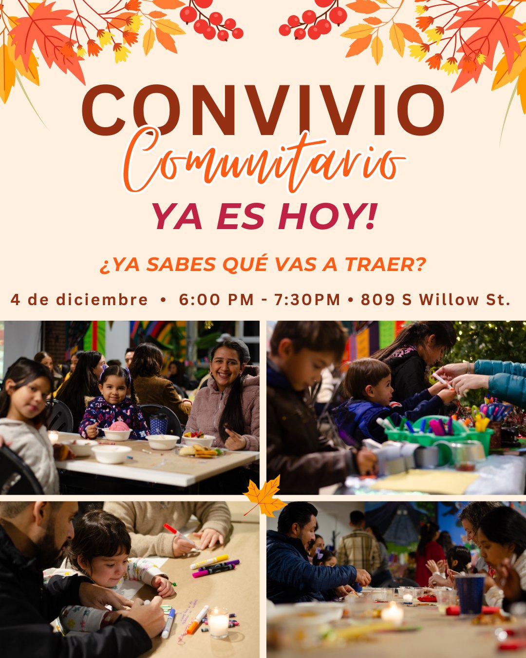 Our Community Potluck is today! 🥧
Invite your family and friends to this sweet evening to taste delicious dishes from different countries made by community members! We will have live performances from @tpupeducation , activities for children, prizes, and much more to make this December evening very special for the community.🌿
We look forward to seeing you today at 6:00 pm at 809 S Willow St, Chattanooga, TN!🧡