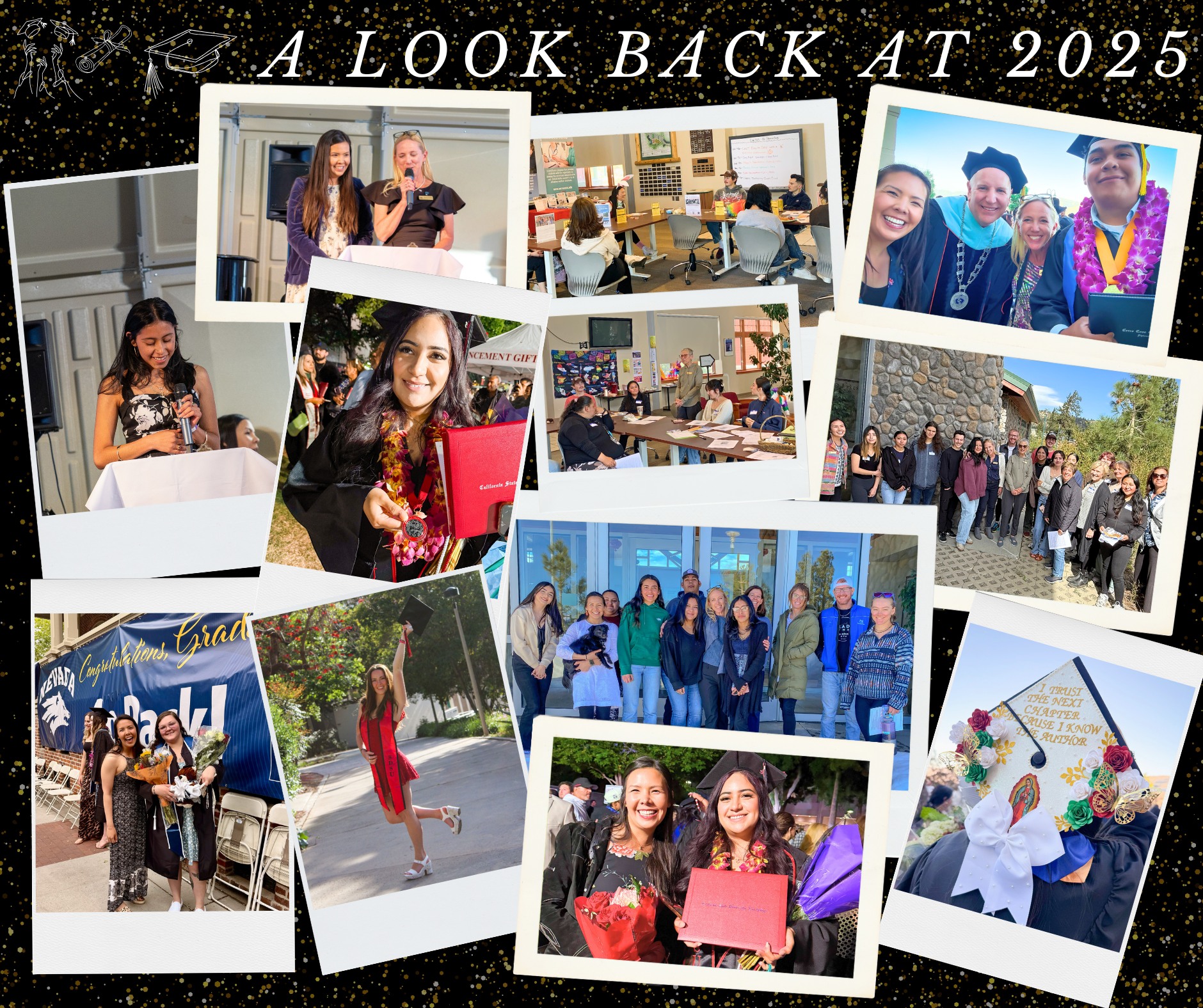 ✨ A Look Back at 2025 ✨
As we close out the year, we’re reflecting with deep gratitude on the remarkable community that continues to grow around the Mammoth Lakes Foundation and our Dave’s Scholar program. This year brought milestone graduations, moments of resilience, countless study sessions, and celebrations that reminded us why Dave and Roma McCoy built this Foundation in the first place—to create opportunity, foster connection, and support the dreams of Eastern Sierra students.
Every smile in these photos represents a story shaped by generosity. Because of supporters like you, students at Cerro Coso Community College Mammoth campus and beyond had the chance to learn, grow, lead, and envision a future filled with possibility.
As we look ahead to 2026, we invite you to help us continue this life-changing work. Your end-of-year gift directly supports scholarships, housing, and the student experience that makes being a Dave’s Scholar so transformative.
🎓 Give today and help us carry the McCoy legacy of opportunity forward by making a donation online at http://weblink.donorperfect.com/MLF2025
Thank you for being part of this remarkable community. Here’s to another year of lifting up students and building brighter futures together. ❤✨🥰