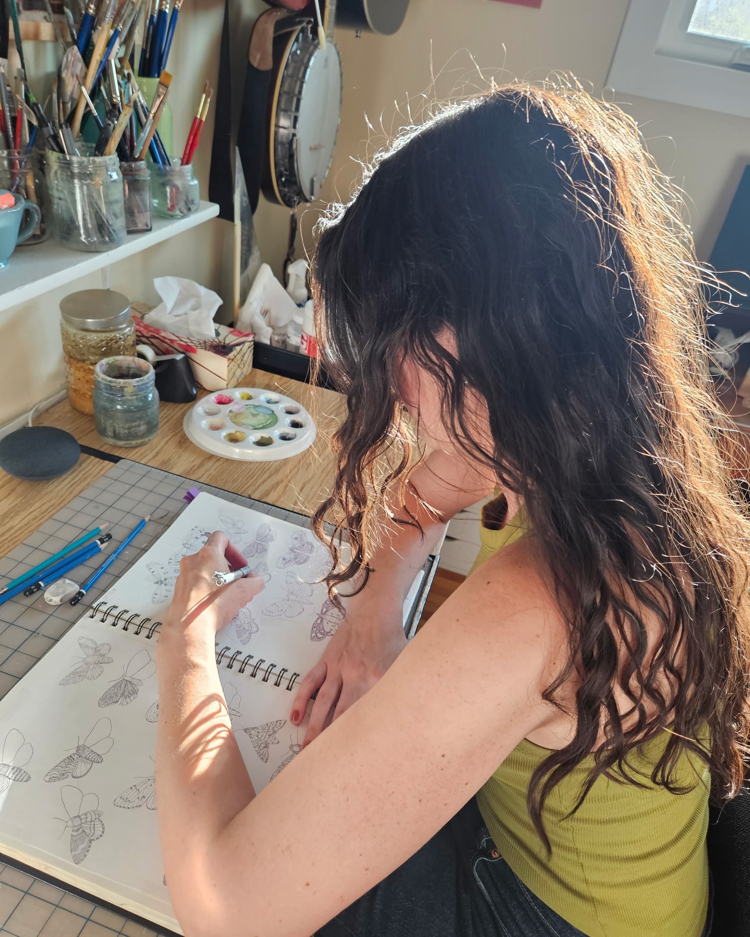 A few facts about me:
• I grew up in the tiny francophone village of Zenon Park, in north-east Saskatchewan.
• I attended the Alberta University of the Arts and later taught an illustration class there.
• Having always wanted to live in other countries and be exposed to other cultures, I spent a year and a half traveling in Europe, an experience that heavily influenced my creative work.
• I now live in Calgary with my partner, my son, and our cat (who keeps me company when I work in the studio).