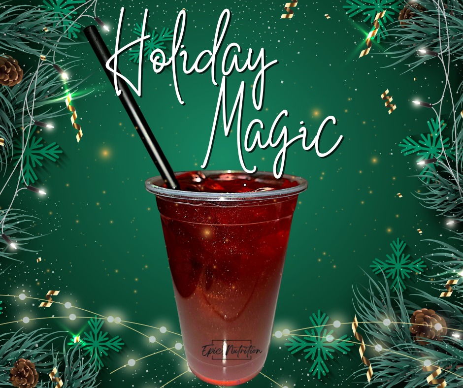 Need a little sparkle in your day?
Say hello to Holiday Magic! Our newest, brightest, most festive flavor yet!
This gorgeous drink mixes raspberry tea with pink lemonade, dragon fruit, and cherry pomegranate into one glittery cup of pure holiday cheer. 💖✨
It’s sweet, it’s tangy, it’s refreshing… and it absolutely lives up to its name.
Come grab a cup and let a little Holiday Magic brighten your season! 🎄💫
