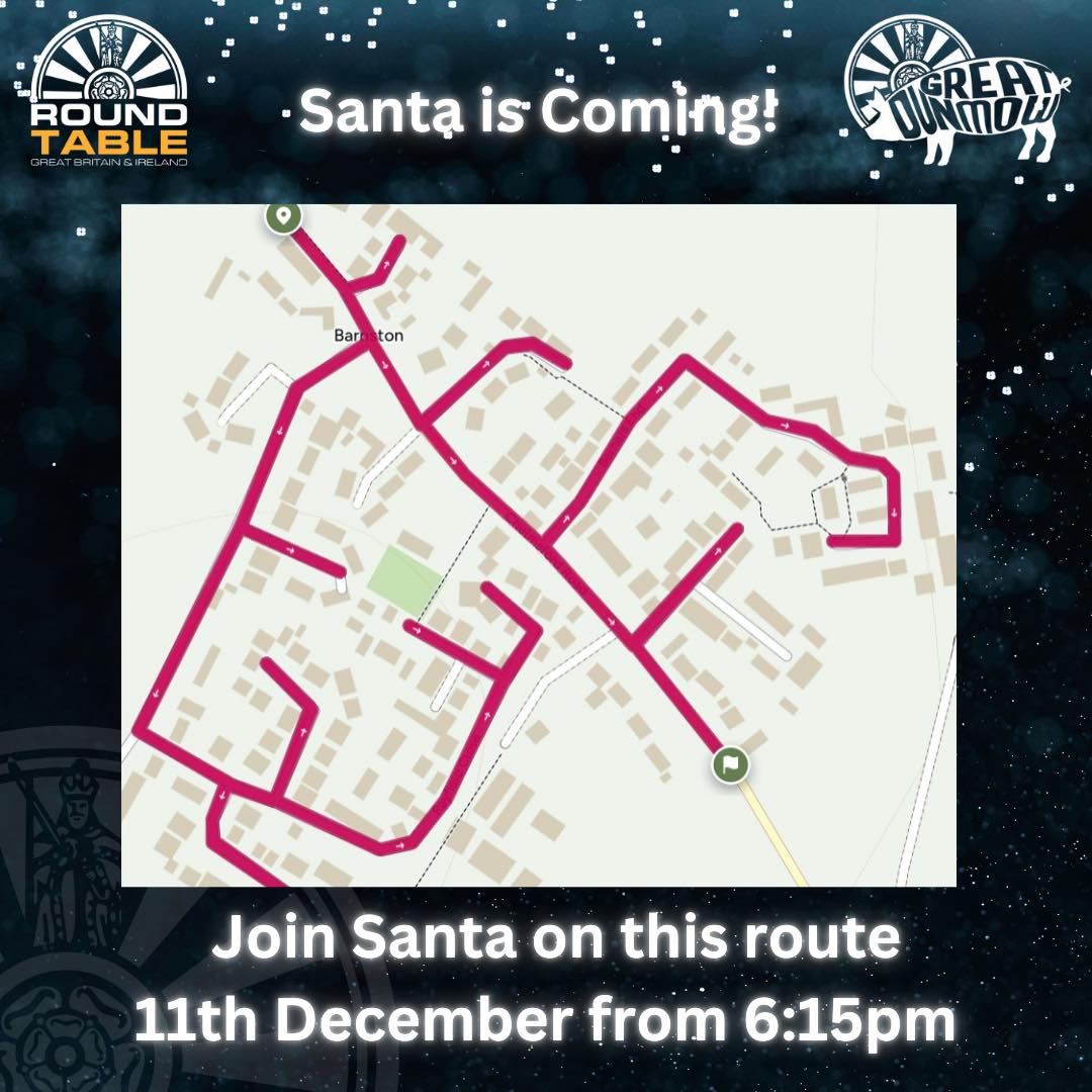 ๐
SANTAโS COMING!! ๐
Tonight (11th December) from 6:15pm
Weโre coming to Barnston!!
Remember as well as charity cash donations we are also collecting food for Uttlesford Foodbank and NEW toys for The Braintree Salvation Army.
Spread the word by commenting below ๐๐ผ and track Santa at www.dunmowsanta.co.uk