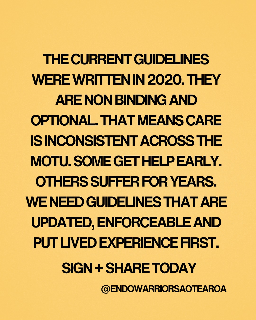 The current guidelines were written in 2020. They are non binding and optional. That means care is inconsistent across the motu. Some get help early. Others suffer for years.
We need guidelines that are updated, enforceable and put lived experience first.
Sign the petition to help make this happen- Link in Bio
#endometriosis #endometriosisawareness #endowarriorsaotearoa #matekirikopu #healthequity #diagnosisdelay #excisionnotablation #nzhealth #wholebodyillness #endometriosiseducation