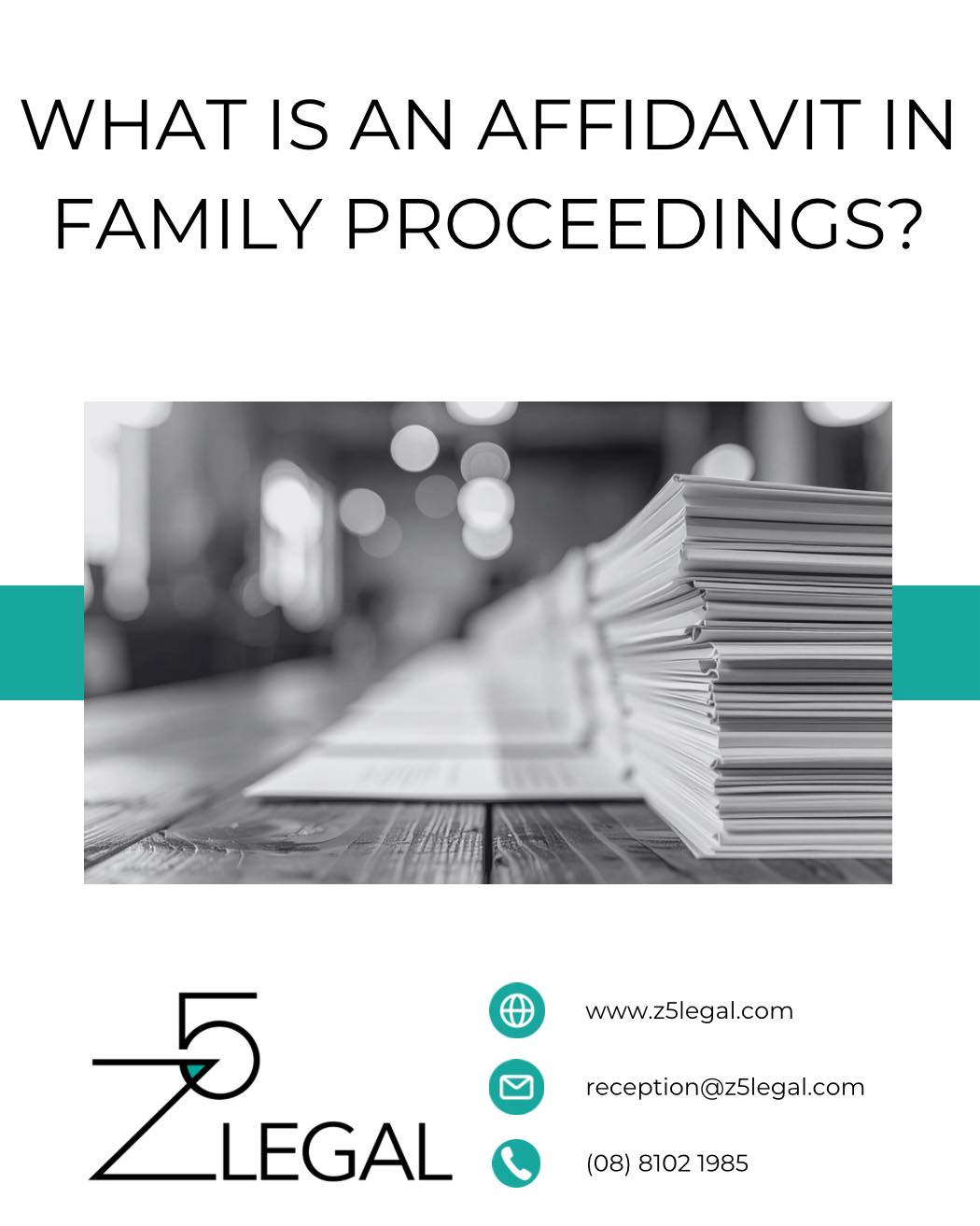 In family law matters, an affidavit is a formal written statement of evidence used to support your case. It sets out your version of events, relevant facts, and information the Court needs to understand your circumstances.
You must swear or affirm that the contents are true, meaning false or misleading statements can have serious consequences.
💡 Key Features of an Affidavit
✅ Sworn Evidence: It carries the same weight as giving evidence in Court.
✅ Fact-Based: It should outline what you saw, heard, experienced or know first-hand.
✅ Structured Evidence: Often includes details about parenting arrangements, financial circumstances, timelines and significant events.
✅ Used in Hearings: The Judge reads your affidavit before or during proceedings to understand your case.
🔍 What Can an Affidavit Include?
➡️ Parenting arrangements and the child’s routine
➡️ Concerns around safety, welfare or risk
➡️ Financial details for property settlement
➡️ Relevant conversations, events and dates
➡️ Attachments such as photos, messages, reports (as annexures)
📌 Why Affidavits Matter
A well drafted affidavit can clearly present your case, reduce misunderstanding, and assist the Court in making informed decisions, especially at interim and final hearings.
📞 (08) 8102 1985
📧 reception@z5legal.com
🌐 www.z5legal.com