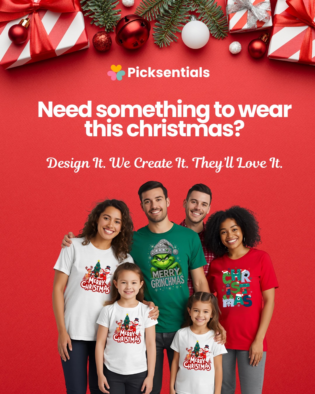 Need something festive to wear this Christmas? 🎅✨
Enjoy FREE design, or send us your own - YOU design it, WE create it, THEY’ll love it. Custom shirts for couples, families, teams, and events!
DM now to order, or visit our website! Picksentials.com/gifting
#Picksentials #CustomizedGifts #ChristmasGifts #PersonalizedGifts #HolidayGifting #CustomToteBags #CustomShirts #FamilyChristmas #GiftExchange #MeaningfulGifts #CustomMade #Christmas2024 #HolidayShopping #GiftIdeas #HandcraftedGifts #MadeWithLove #CelebrateTogether #ChristmasMagic #DesignYourGift #TheyWillLoveIt