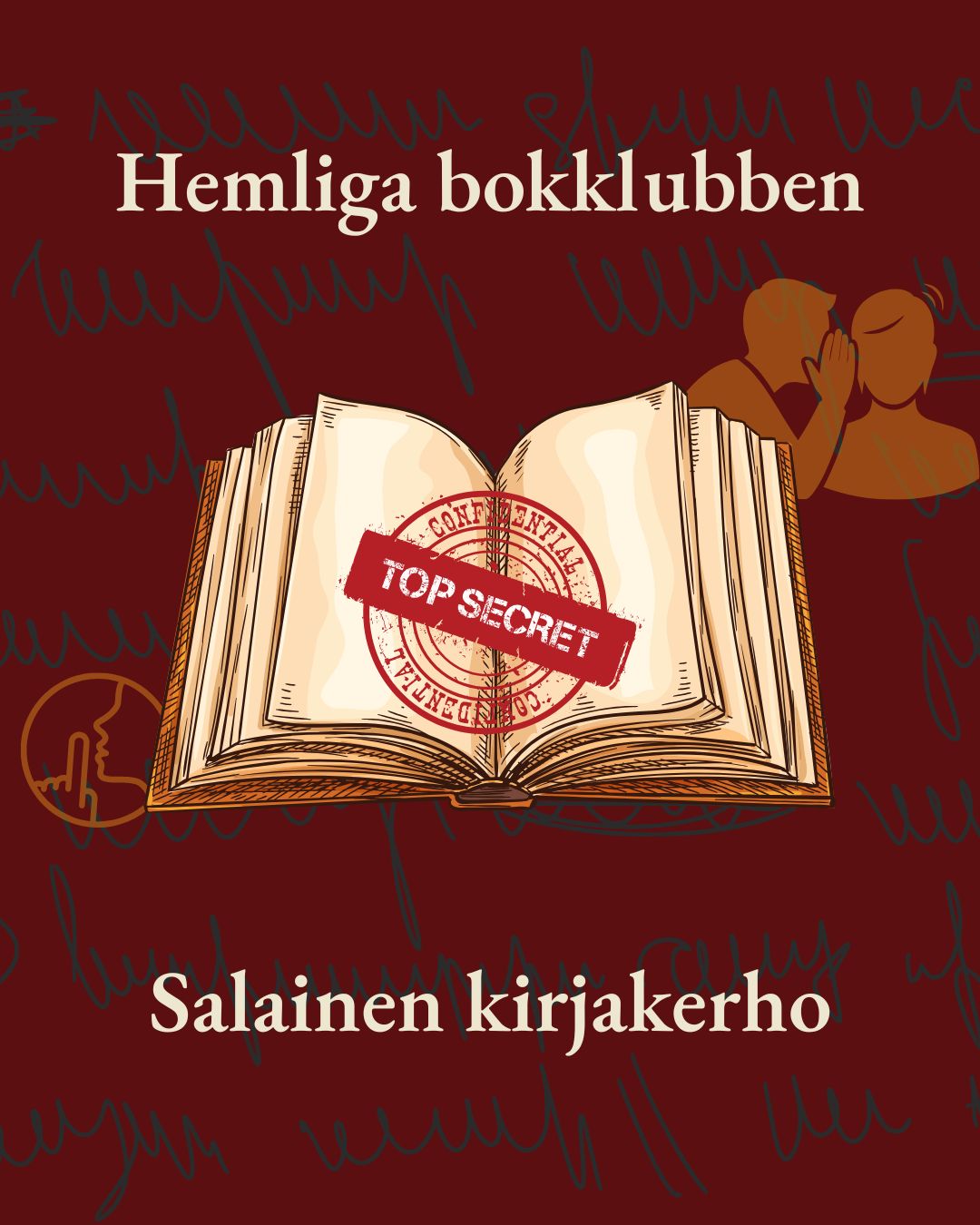 SVE, FIN
📚Hemliga bokklubben📚
Vi läser och diskuterar förbjudna böcker i USA — titlar som stoppats i skolor och bibliotek för att de anses för utmanande, politiska eller obekväma. Bokförbuden har ökat kraftigt de senaste åren, särskilt kring berättelser om identitet, historia och samhälle. 📖🔥
👀 Nyfiken?
👉 Mer info finns på vår hemsida chydeniusprastgard.fi
📅 Första träffen: måndag 12.1 kl. 18:00
📍 Prästgården
Välkommen att läsa det som någon annan inte vill att du ska läsa. 💬✨
📚✨ Salainen kirjakerho ✨📚
Luemme ja keskustelemme Yhdysvalloissa kielletyistä kirjoista — teoksista, jotka on poistettu kouluista ja kirjastoista niiden haastavan, poliittisen tai epämukavan sisällön vuoksi. Kirjakieltojen määrä on kasvanut viime vuosina, erityisesti identiteettiä, historiaa ja yhteiskuntaa käsittelevissä tarinoissa. 📖🔥
👀 Kiinnostuitko?
👉 Lisätietoja löytyy kotisivuiltamme chydeniusprastgard.fi
📅 Ensimmäinen tapaaminen: maanantai 12.1 klo 18:00
📍 Pappila
Tervetuloa lukemaan sellaista, mitä joku ei haluaisi sinun lukevan. 💬✨