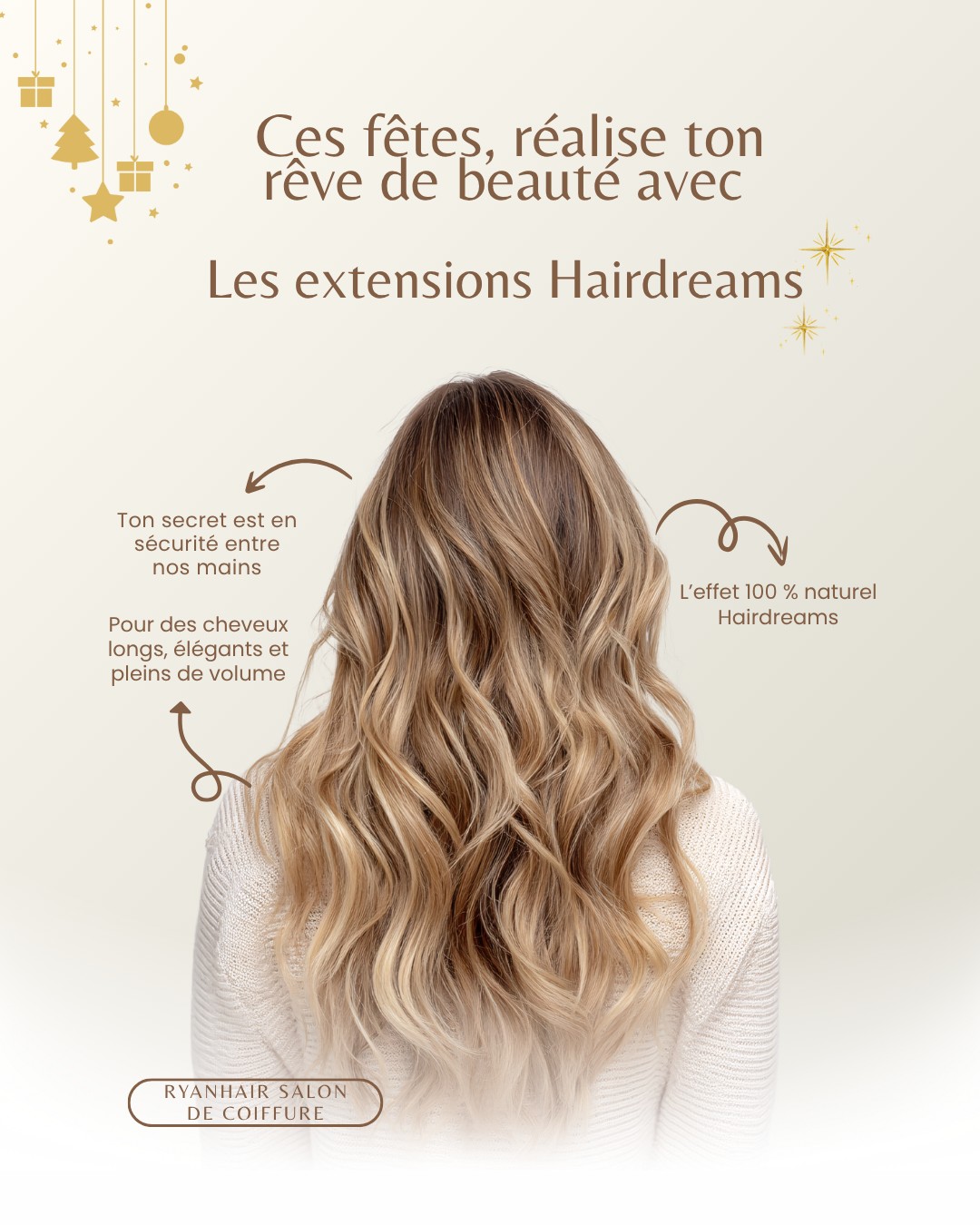 ✨ Offrir de la confiance, du volume et de l’élégance.
C’est offrir des extensions Hairdreams 💫
Parce que chaque femme mérite de se sentir sublime pendant les fêtes et chaque jour. 💖
Disponible au salon offrez (ou offrez-vous) la chevelure de vos rêves.
📍 Visitez-nous dans l’un de nos 9 salons à travers le pays !
#Hairdreams #Extensions #Luxembourg #Salondecoiffure #Noël2025