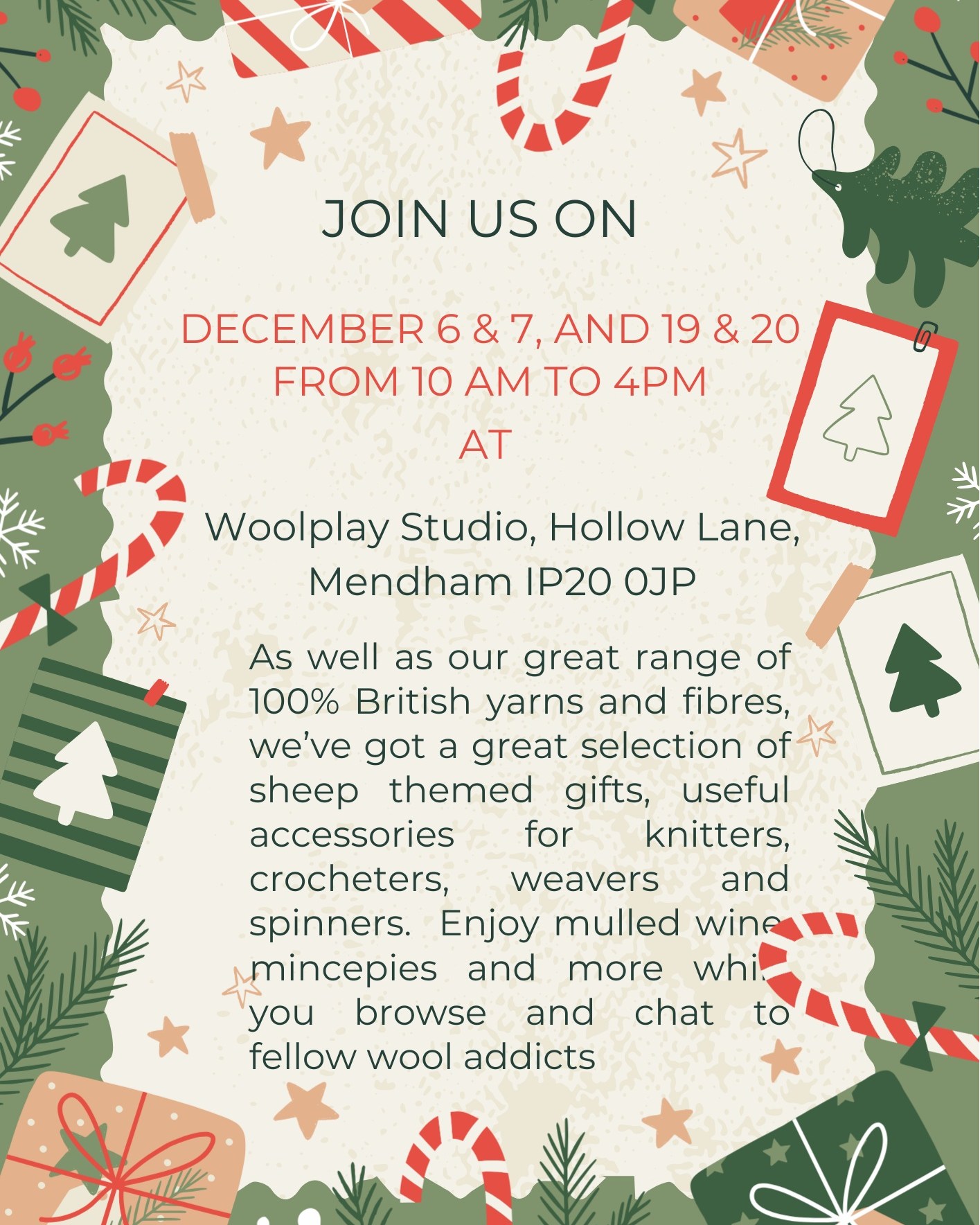 What a beautiful day to come to our studio! It may be chilly outside but view from the studio is gorgeous. We've the log burner doing its stuff, mulled wine simmering, mince pies to be munched and yarns waiting to be squished. Don't leave me alone in here!!
#craftinggifts #shoplocaluk #whatsoninsuffolk #whatsoninsuffolk