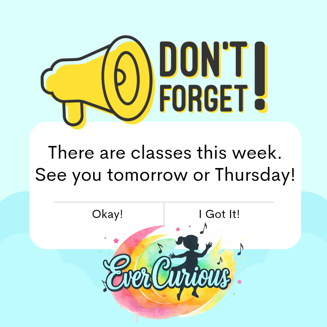 There has been some confusion about our last class before winter break! We do have class tomorrow (12/10) and Thursday (12/11)! See you there!
#musicmagic #evercuriouskids #musicwithmissbeth #musicandmovementclass #musicclassesfortoddlers #missbeth #evercuriousllc #MusicwithMissBeth